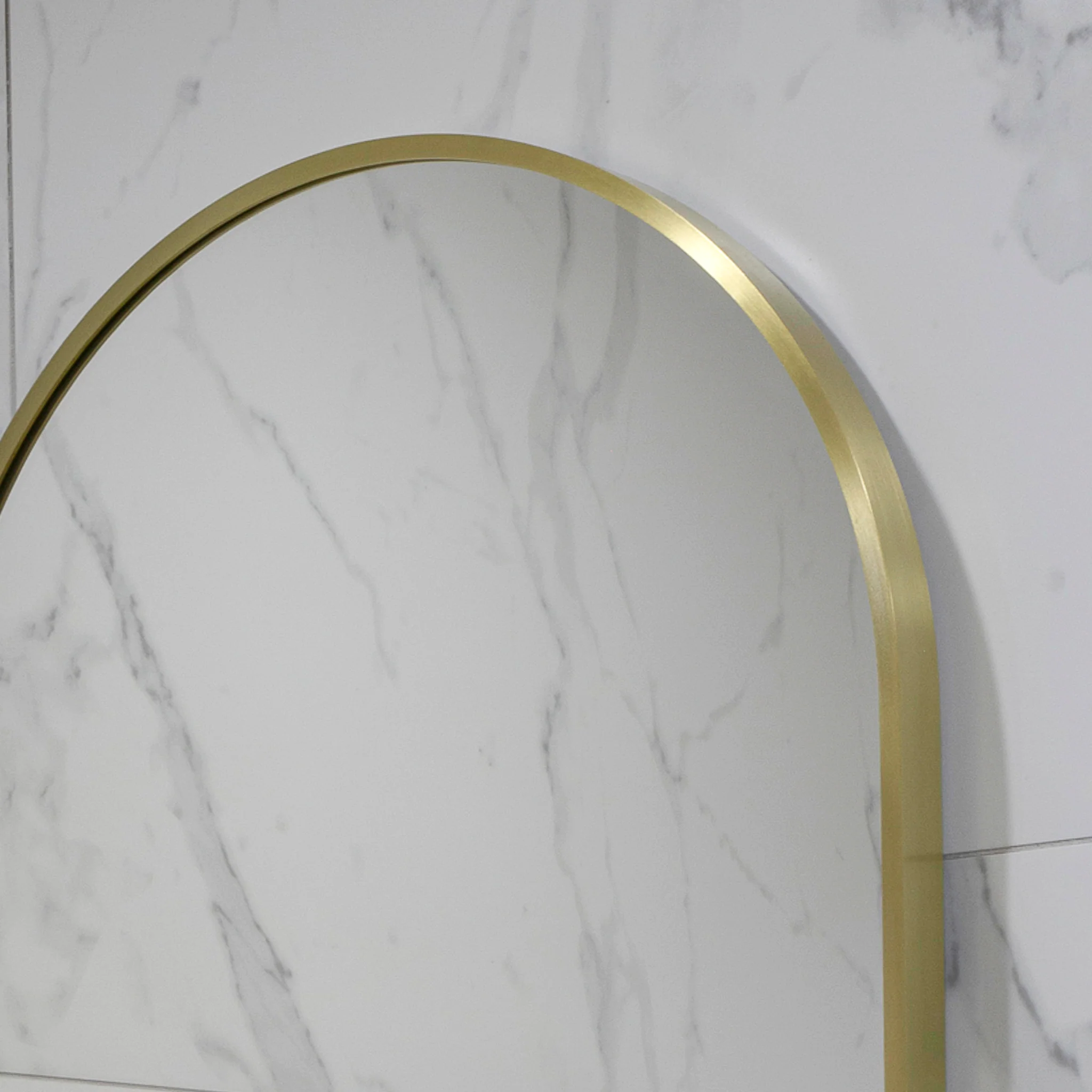 Pill Oval 500mm x 1000mm Backlit LED Framed Mirror with Demister, Brushed Brass (Gold) Frame - Image 11