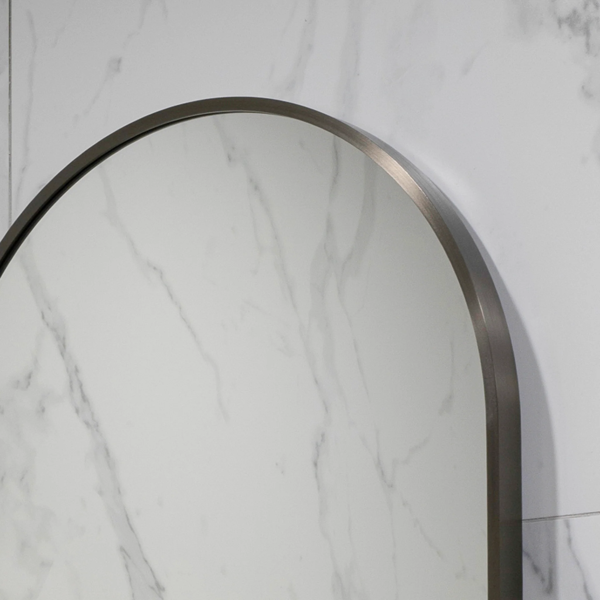 Pill Oval 500mm x 1000mm Backlit LED Framed Mirror with Demister, Brushed Gunmetal Frame - Image 11