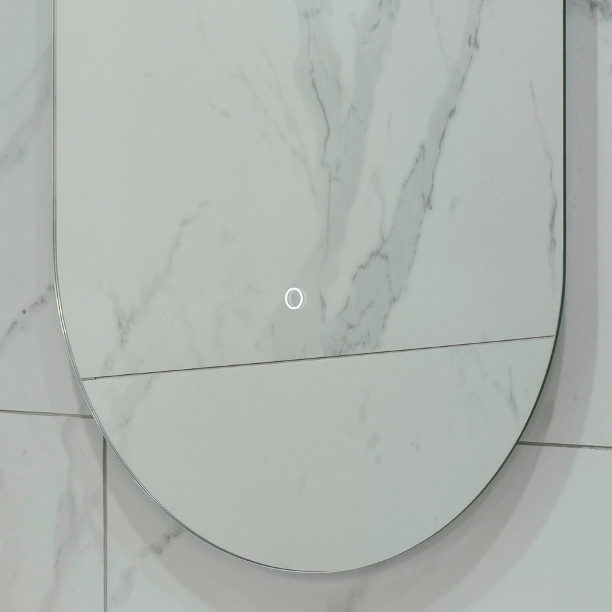 Pill Oval 500mm x 1000mm Backlit LED Frameless Mirror with Polished Edge and Demister - Image 11