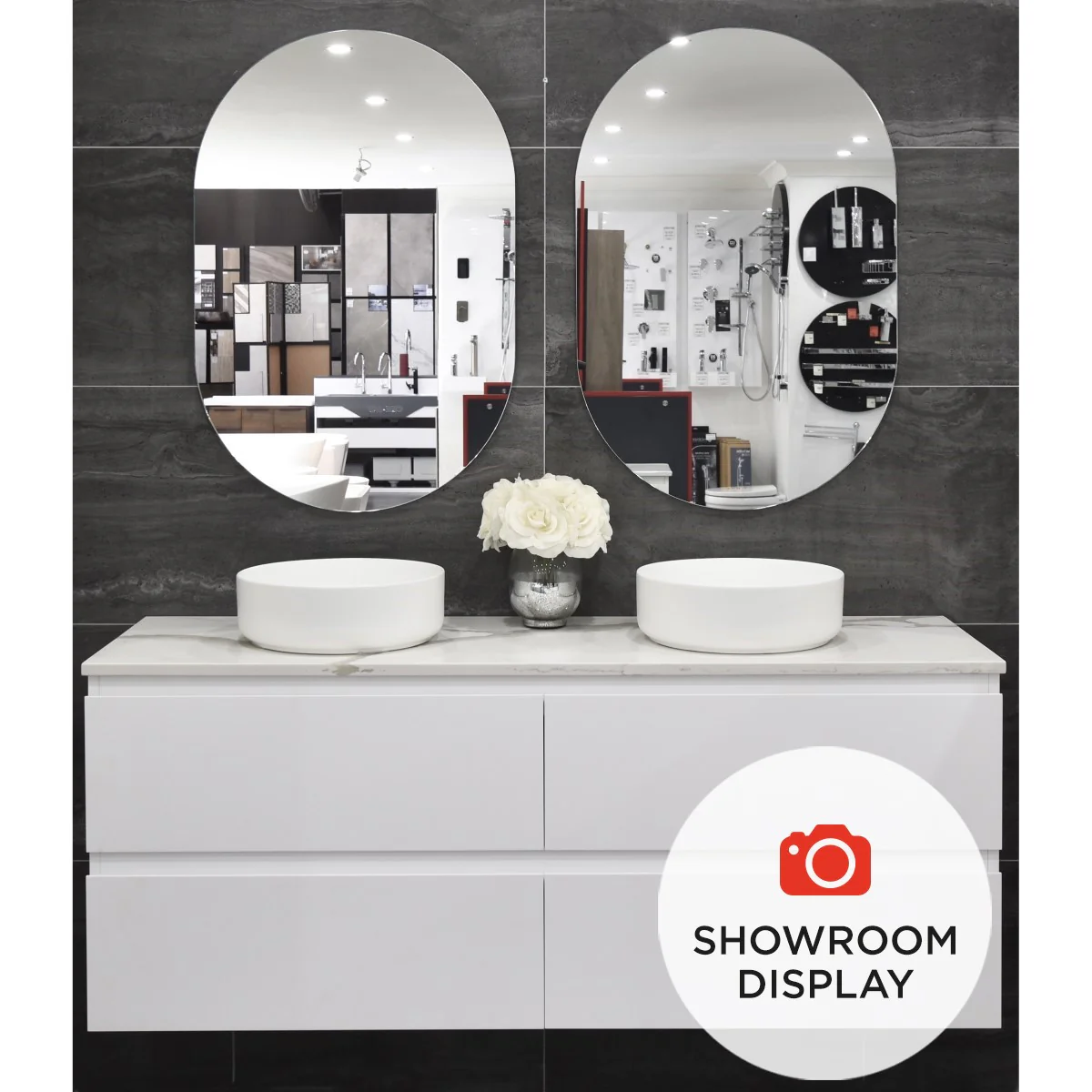 Pill Oval 600mm x 900mm Frameless Mirror with Polished Edge - Image 3