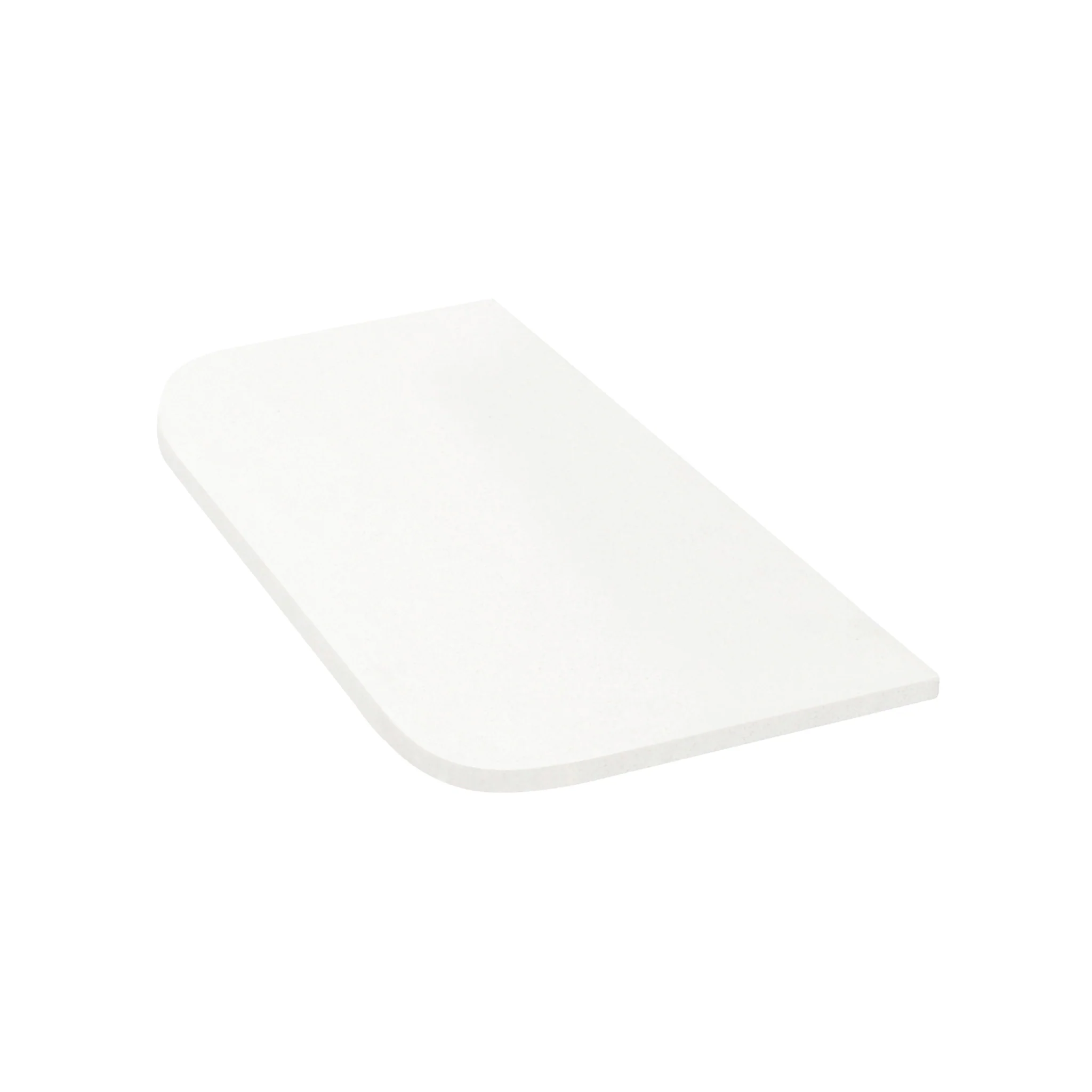 Tura Ensuite Pre-Cut 600mm x 380mm x 20mm Curved Front White Stone Silica Free Slab - No Holes Cut