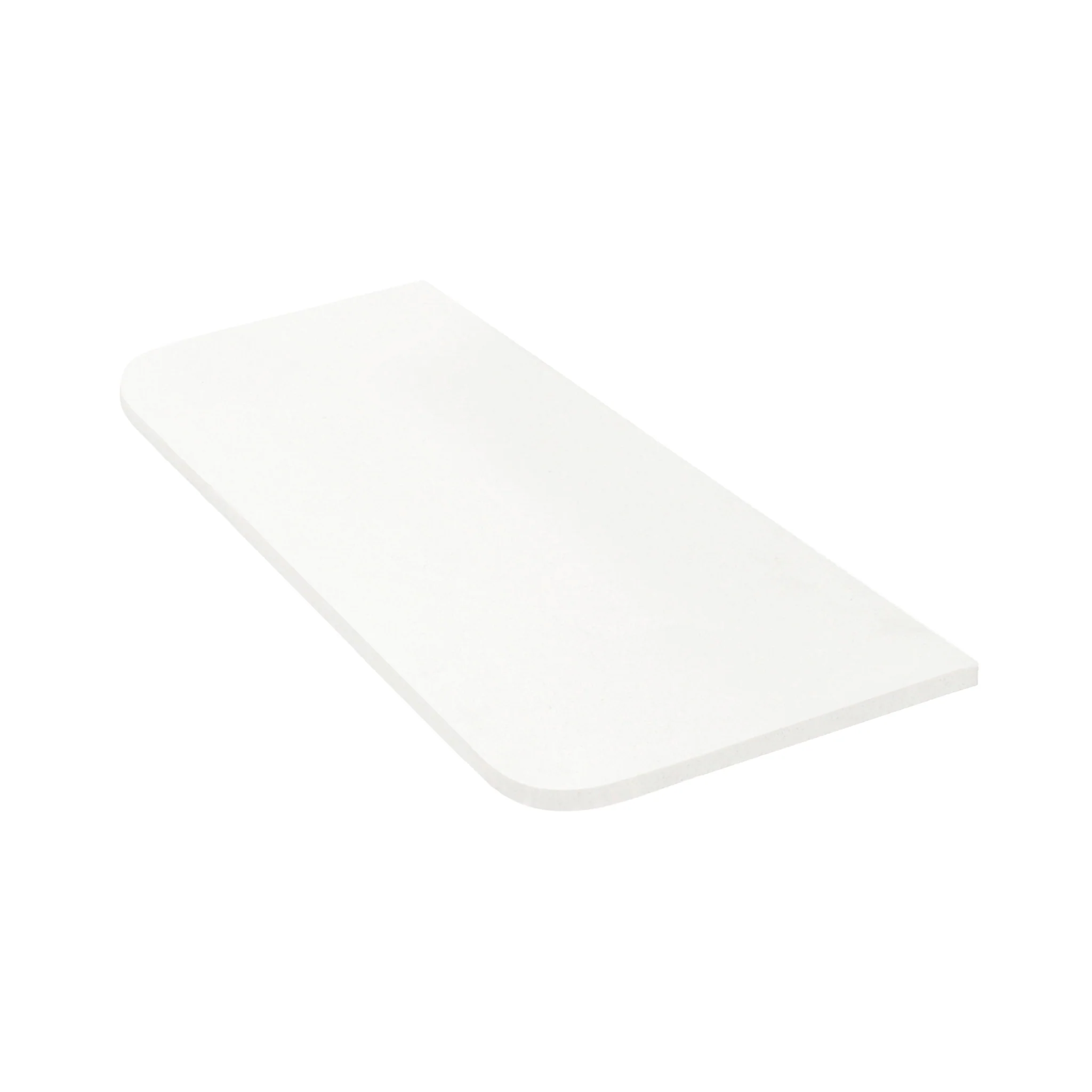 Tura Ensuite Pre-Cut 750mm x 380mm x 20mm Curved Front White Stone Silica Free Slab - No Holes Cut