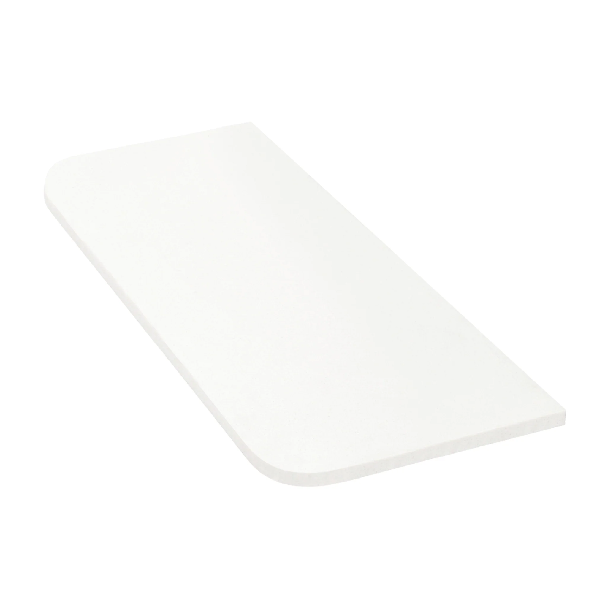 Tura Ensuite Pre-Cut 900mm x 380mm x 20mm Curved Front White Stone Silica Free Slab - No Holes Cut