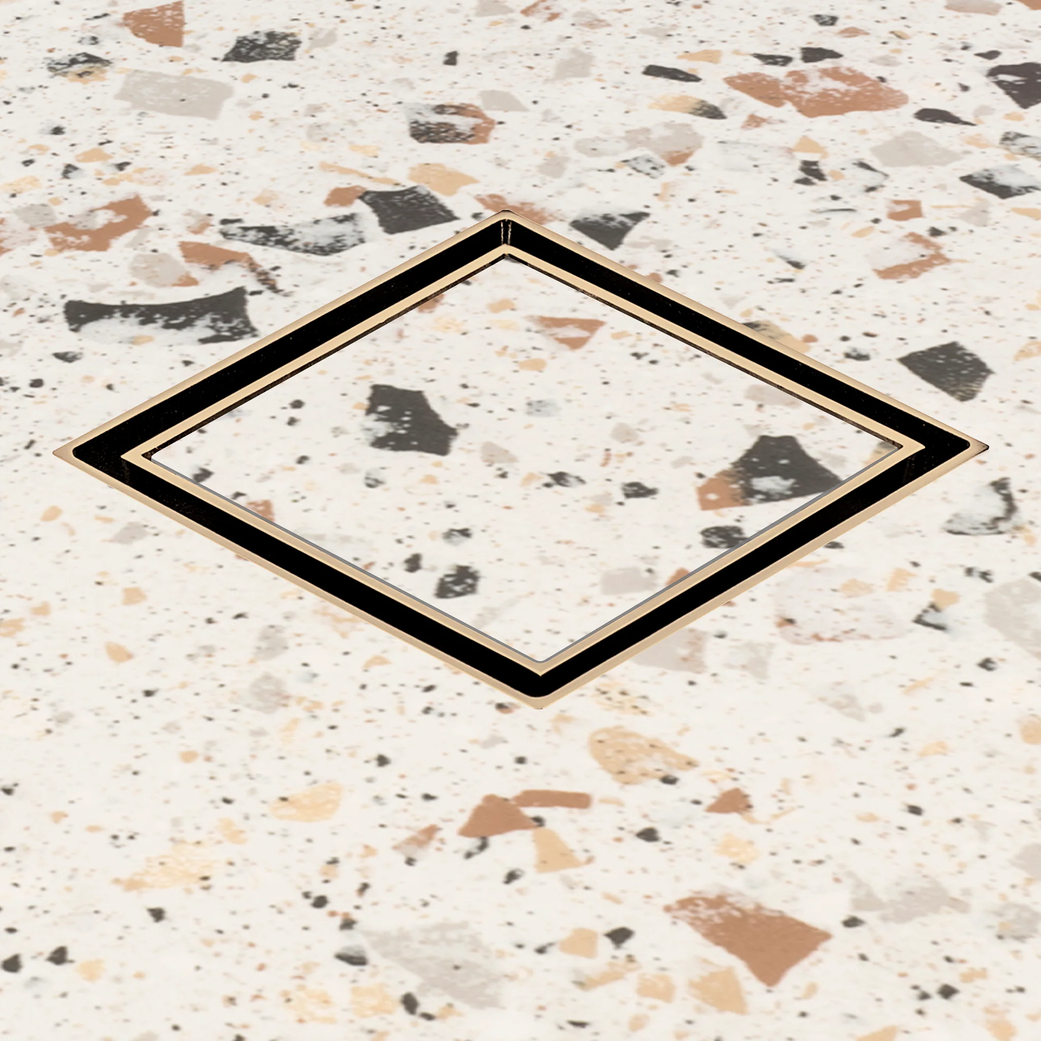 Brass Tile Insert Floor Waste | 50mm Outlet, Brushed Brass (Gold) - Image 2