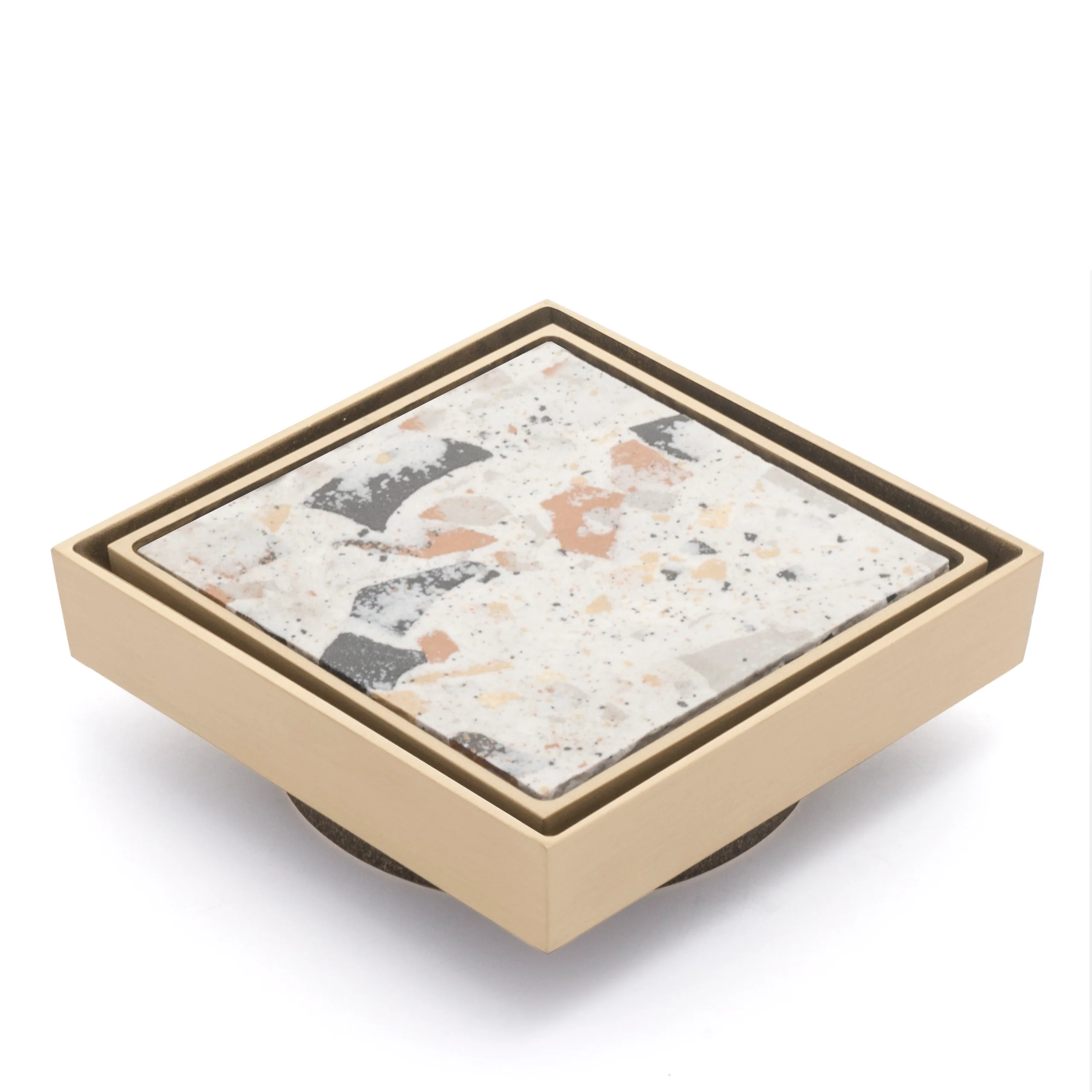 Brass Tile Insert Floor Waste | 90mm Outlet, Brushed Brass (Gold) - Image 2