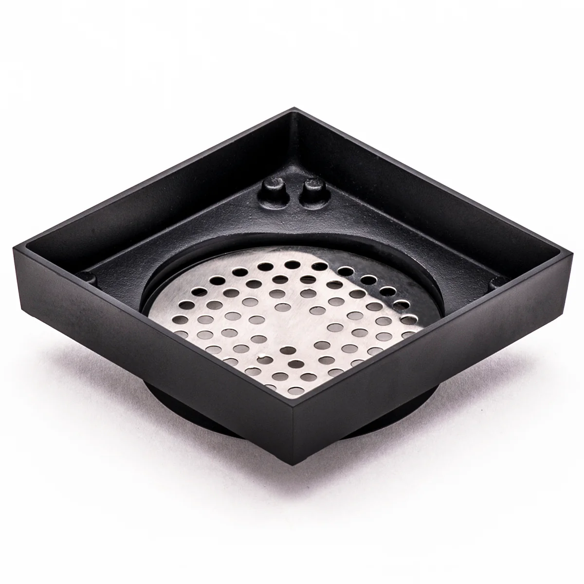 Brass Tile Insert Floor Waste | 90mm Outlet, Matte Black - Image 4
