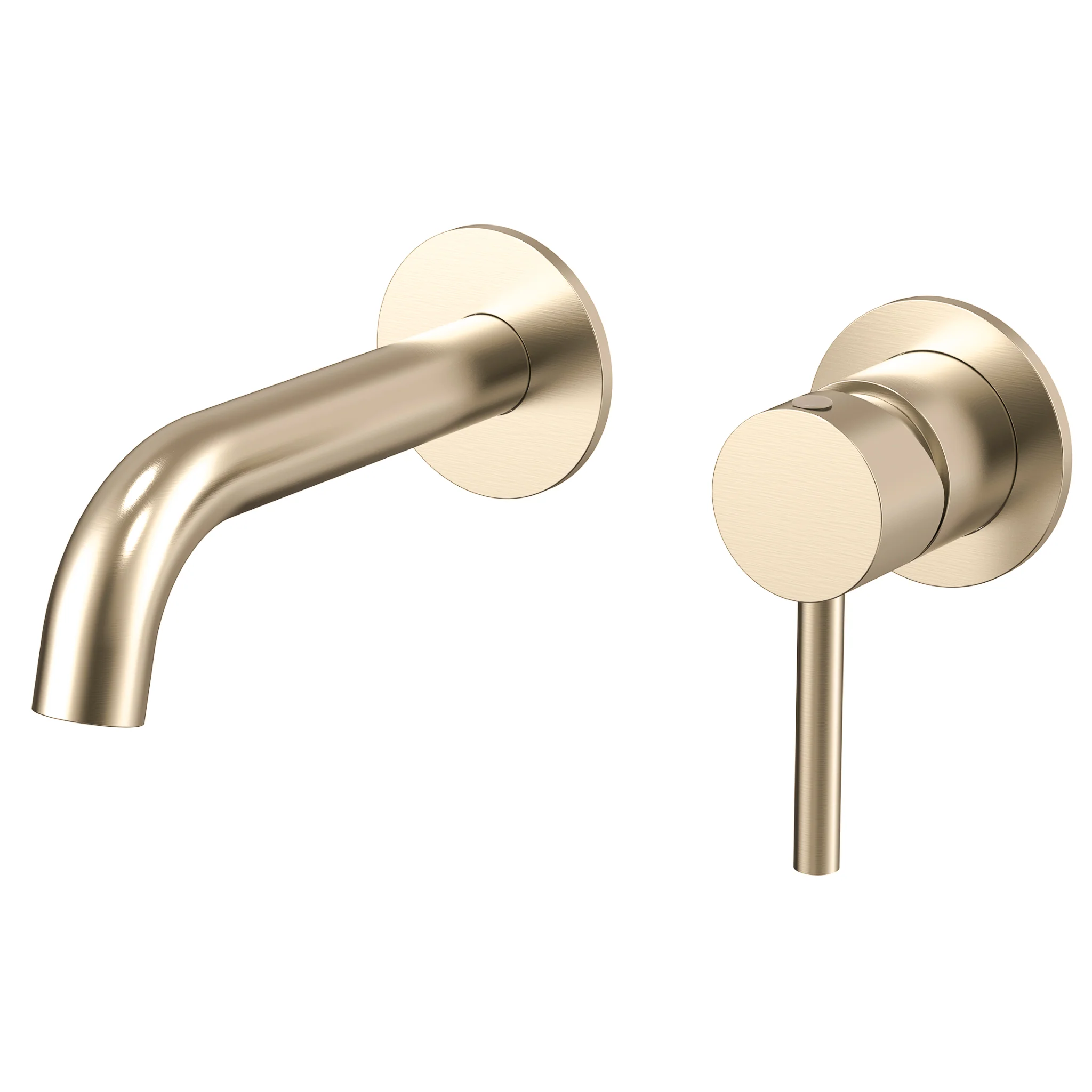 Profile III 150mm Basin/ Bath Wall Mixer Set with Round Plates, PVD Brushed Brass Gold