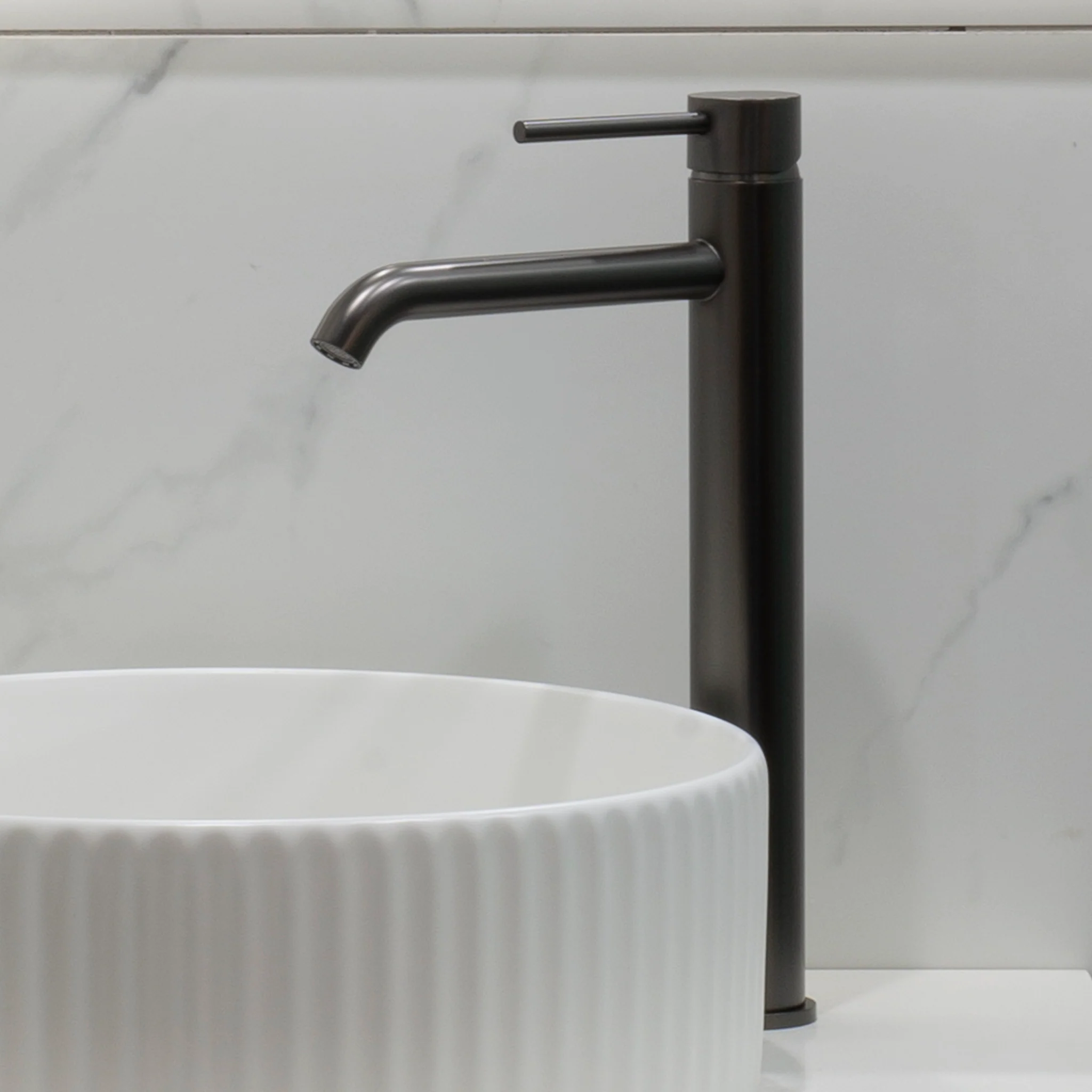 Profile III Extra Tall Basin Mixer, PVD Brushed Gunmetal - Image 3
