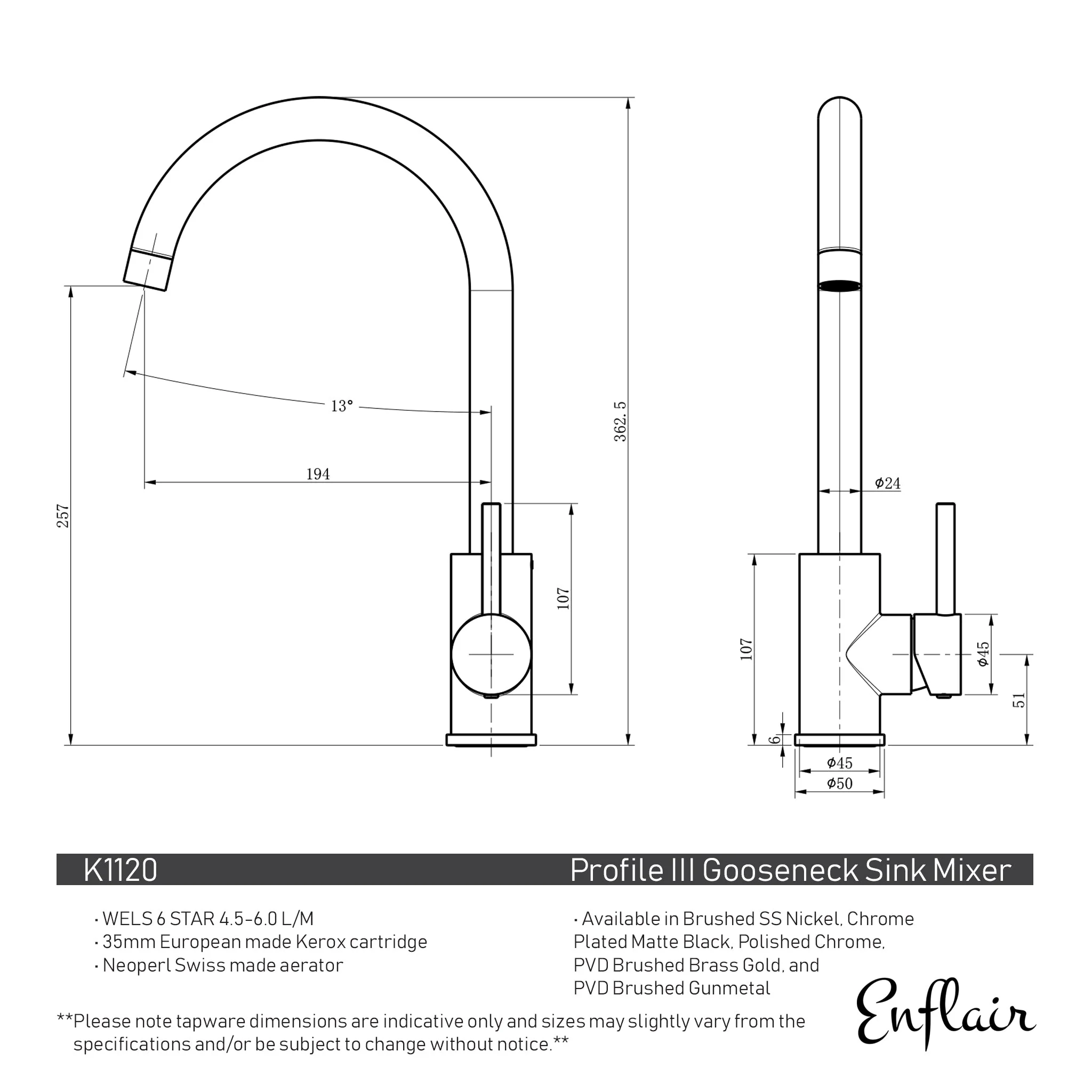 Profile III Gooseneck Sink Mixer, PVD Brushed Brass Gold - Image 3