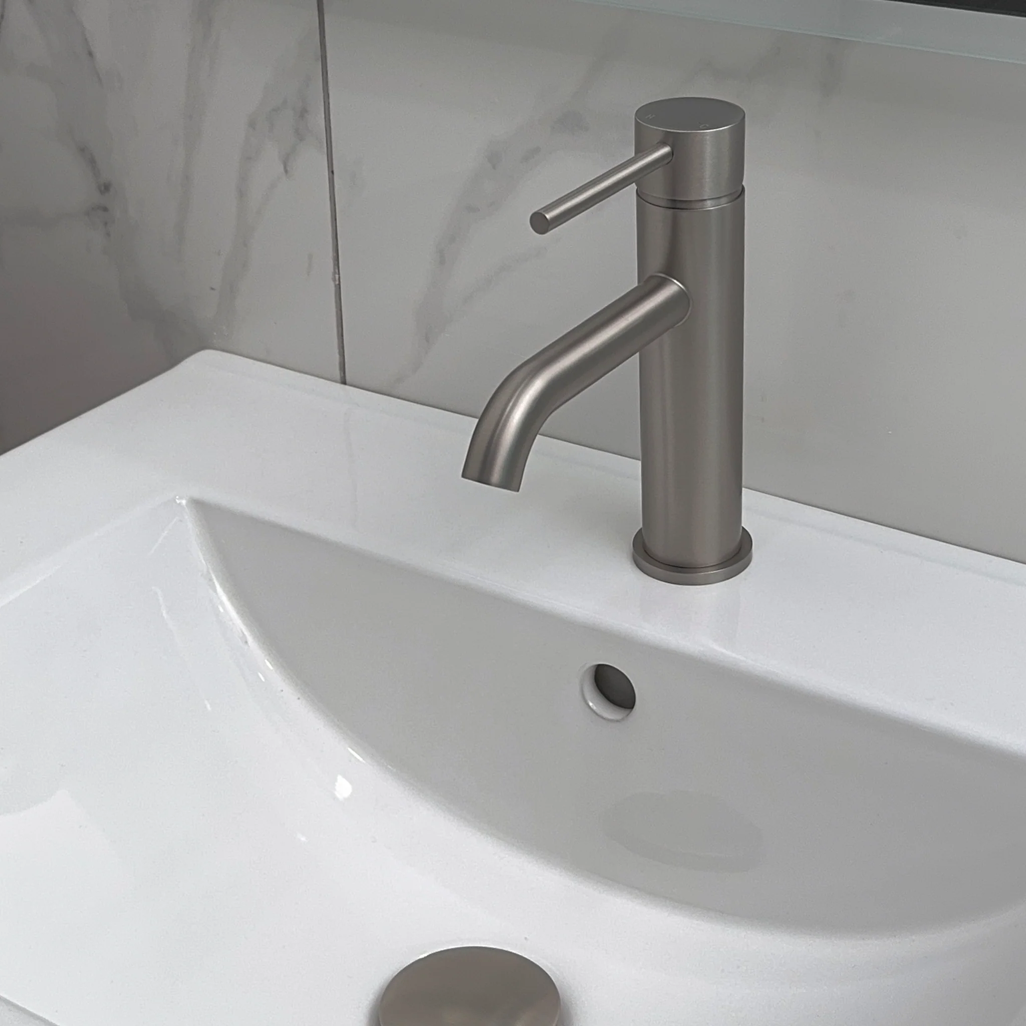 Profile III Short Basin Mixer, Brushed SS Nickel - Image 3