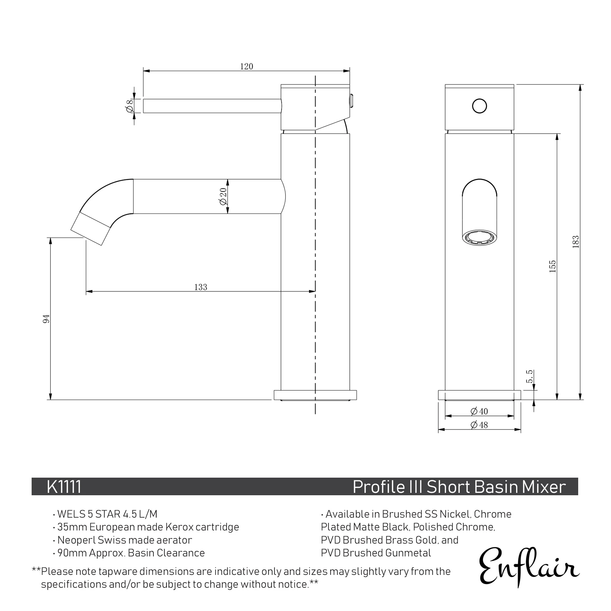Profile III Short Basin Mixer, Polished Chrome - Image 4