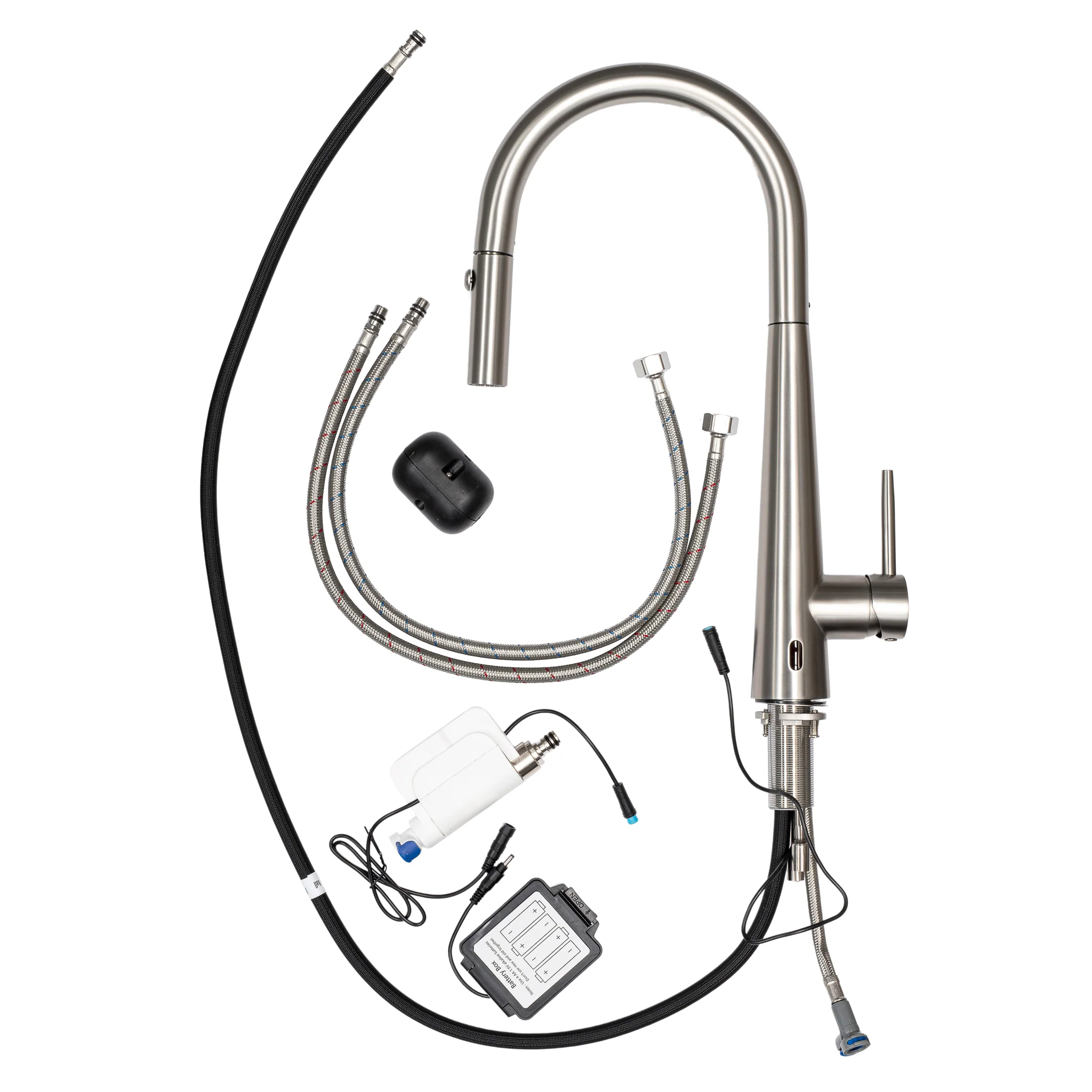 Profile Rise Gooseneck Kitchen Sink Mixer with Sensor and Pull-Out, Brushed SS Nickel - Image 4