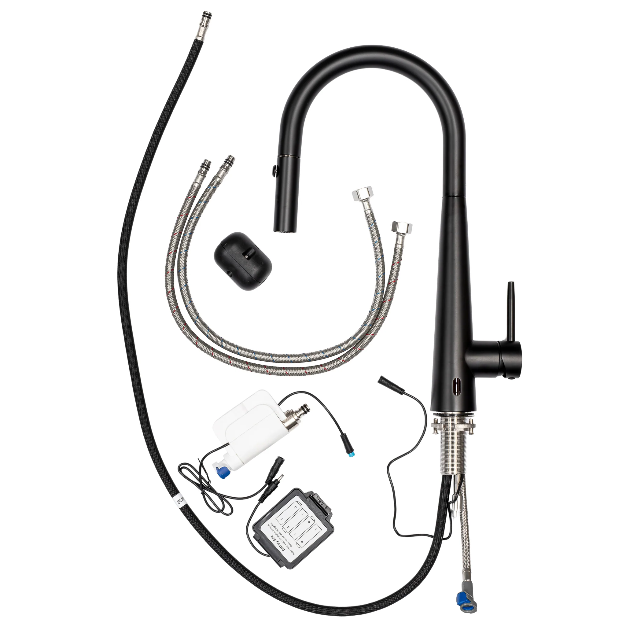 Profile Rise Gooseneck Kitchen Sink Mixer with Sensor and Pull-Out, Chromium Matte Black - Image 4