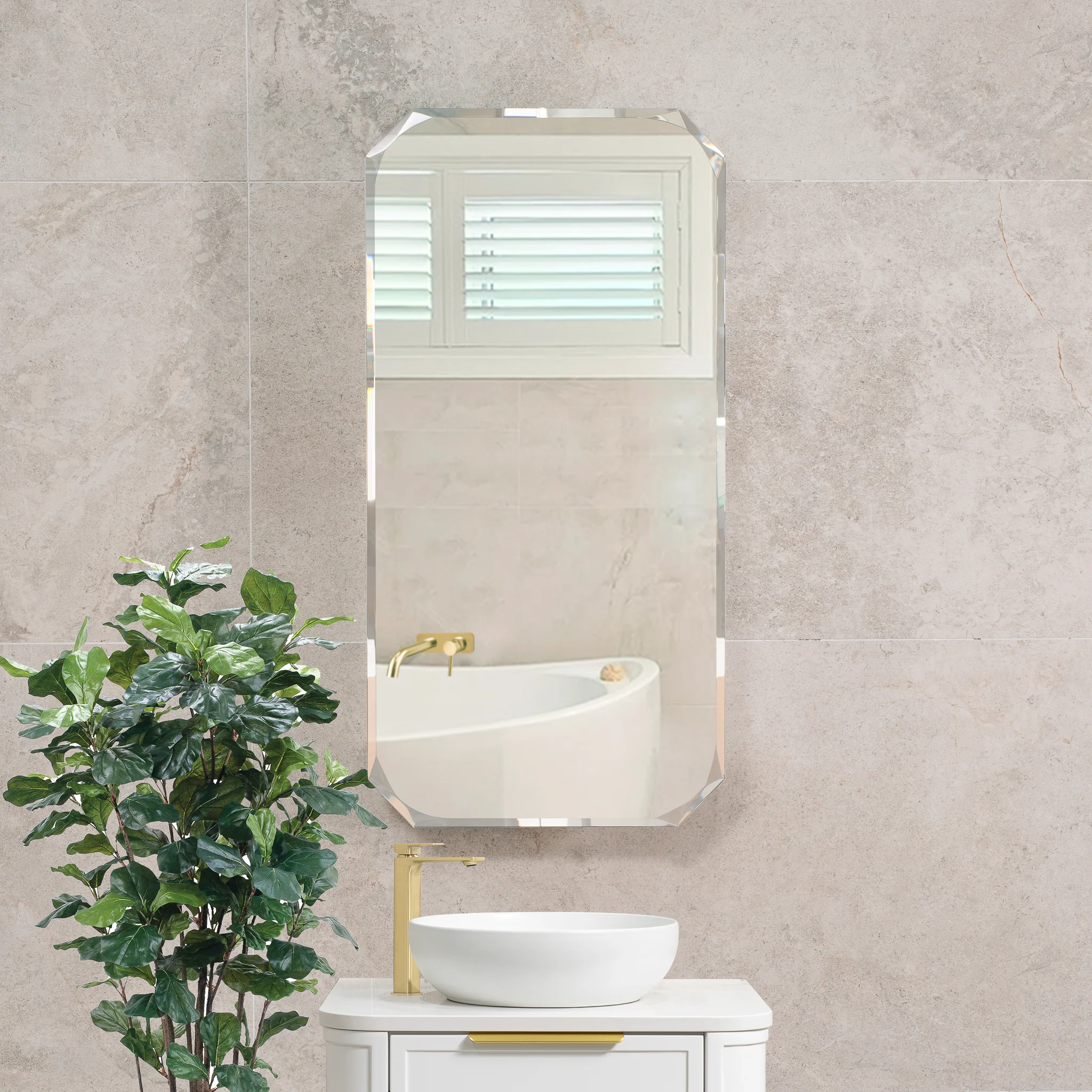 Radiant Jewel 450mm x 900mm Mirrored Shaving Cabinet, Matte White - Image 2