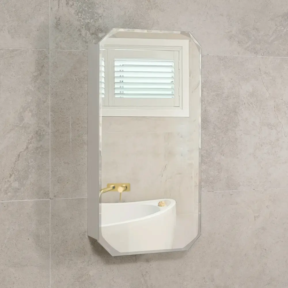 Radiant Jewel 450mm x 900mm Mirrored Shaving Cabinet, Matte White - Image 5