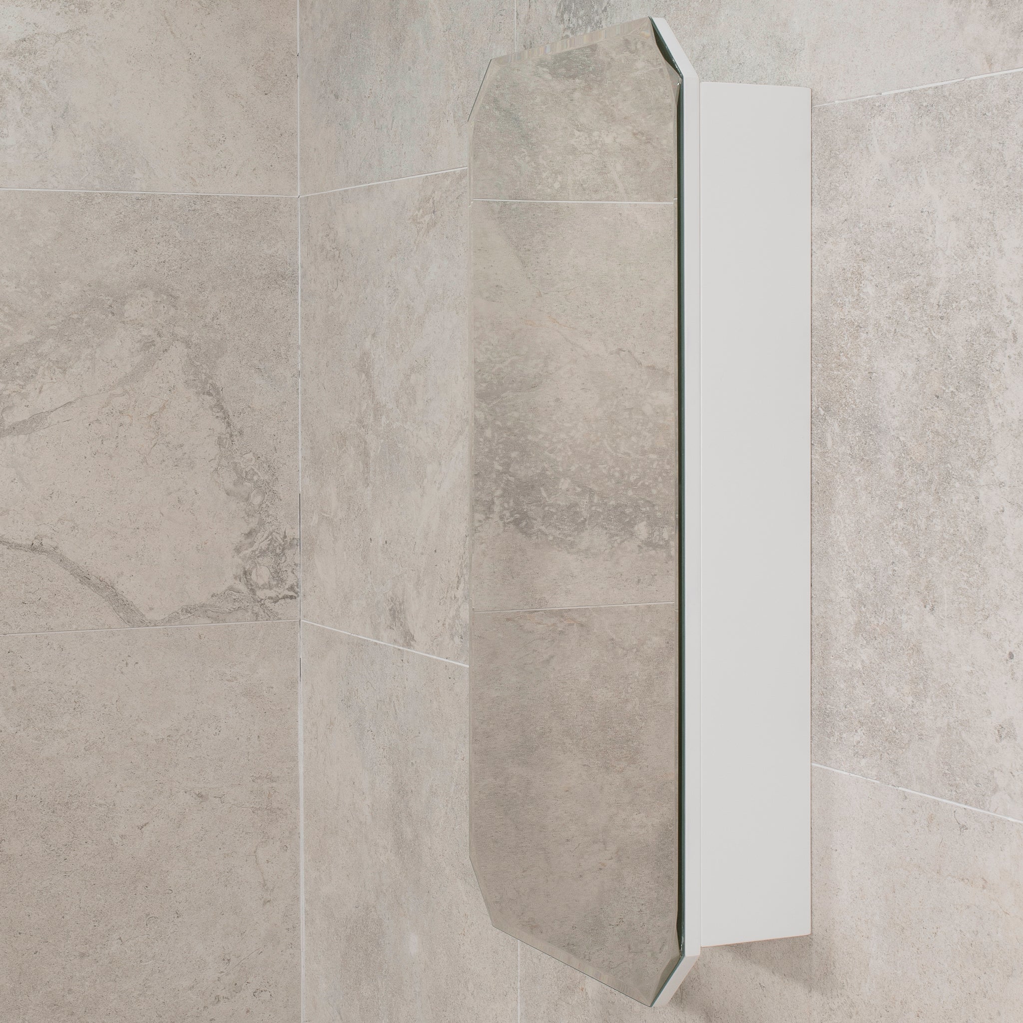 Radiant Jewel 450mm x 900mm Mirrored Shaving Cabinet, Matte White - Image 6