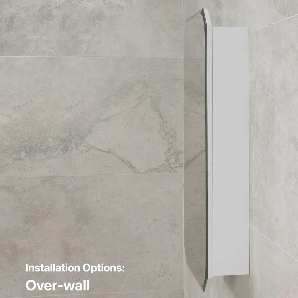 Radiant Jewel 450mm x 900mm Mirrored Shaving Cabinet, Matte White - Image 8