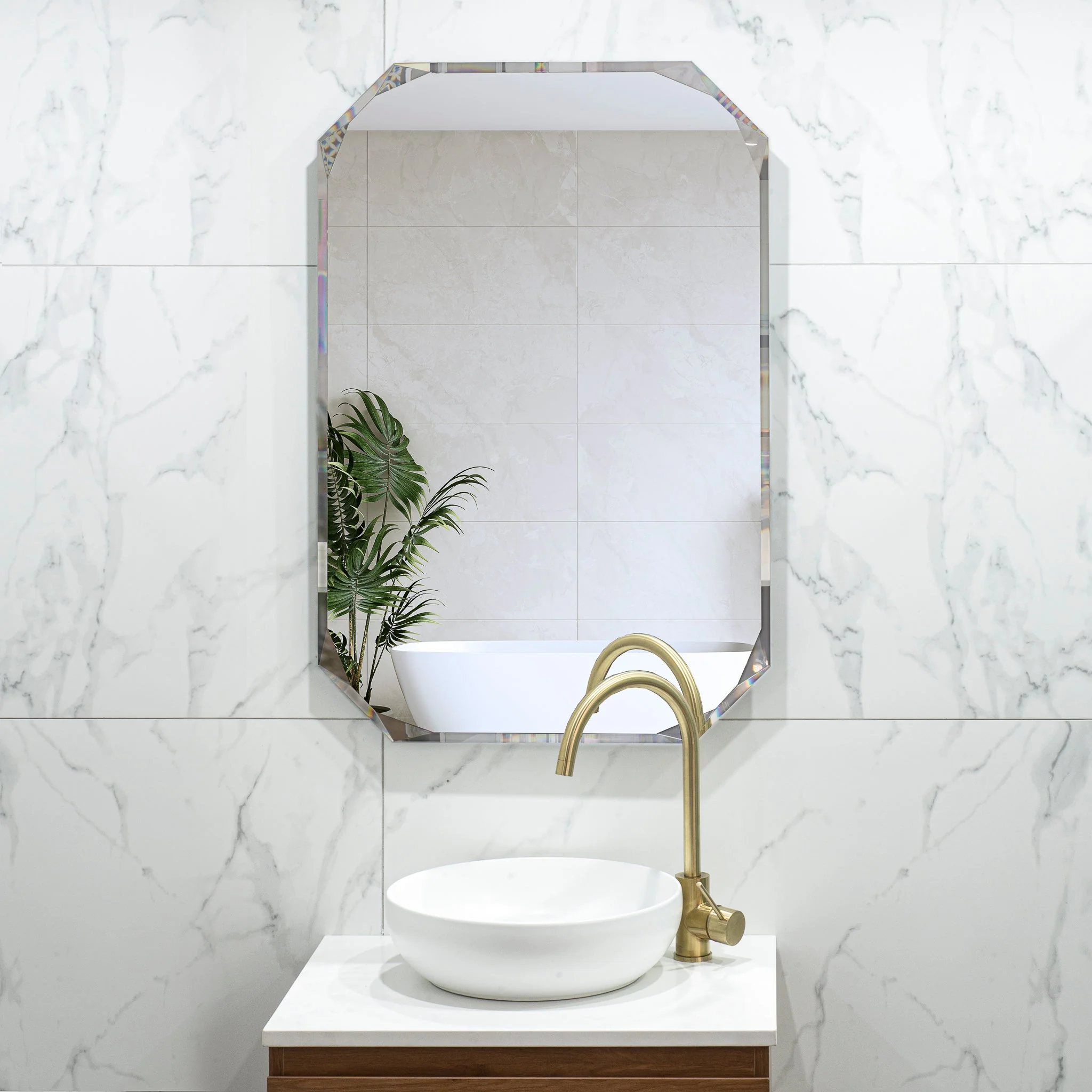 Radiant Jewel 600mm x 900mm Frameless Mirror with Jewelled Edge