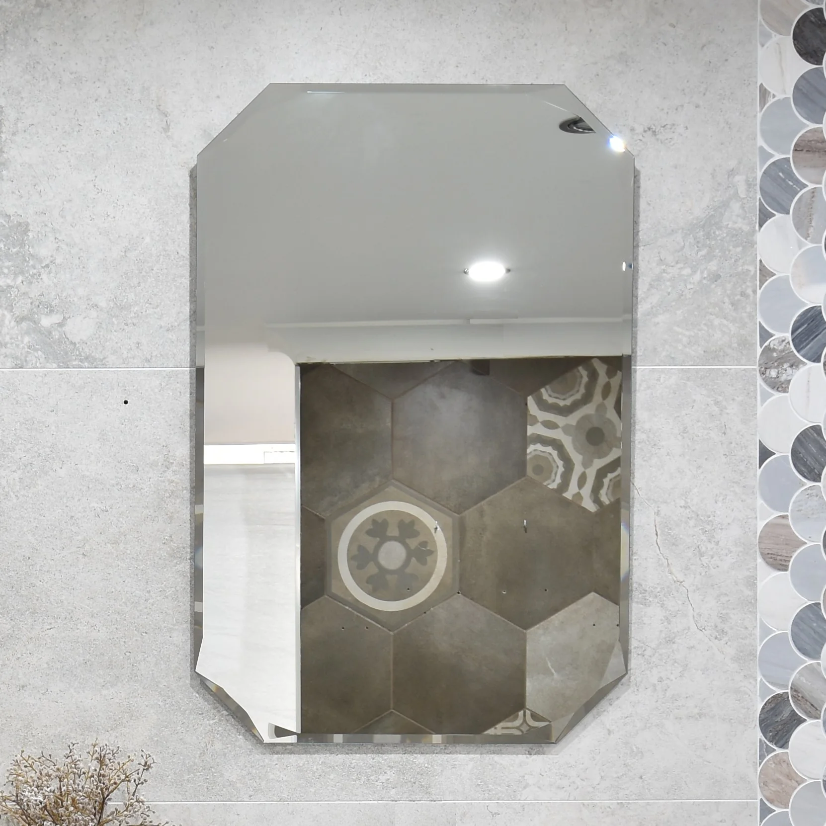 Radiant Jewel 800mm x 1000mm Frameless Mirror with Jewelled Edge - Image 3