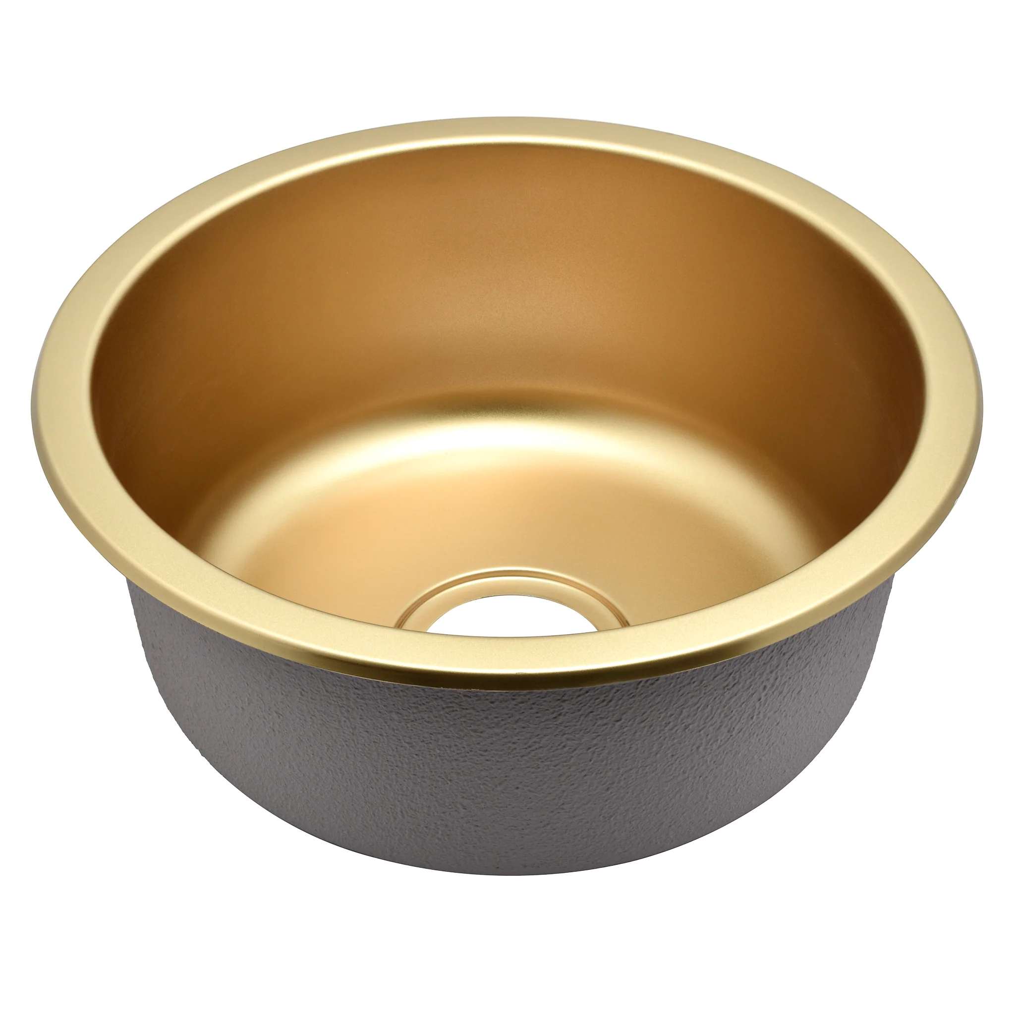 Radii Round 410mm x 180mm Stainless Steel Sink | Brushed Brass (Gold) Finish | - Image 4