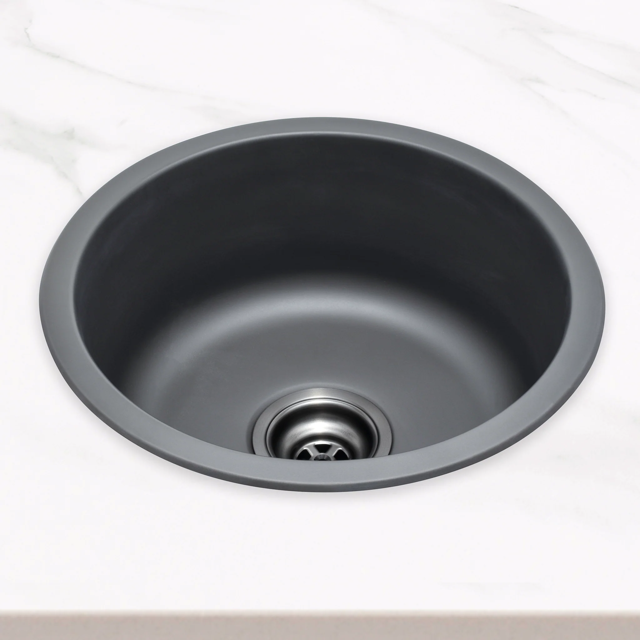 Radii Round 410mm x 180mm Stainless Steel Sink | Brushed Gunmetal Finish | - Image 5