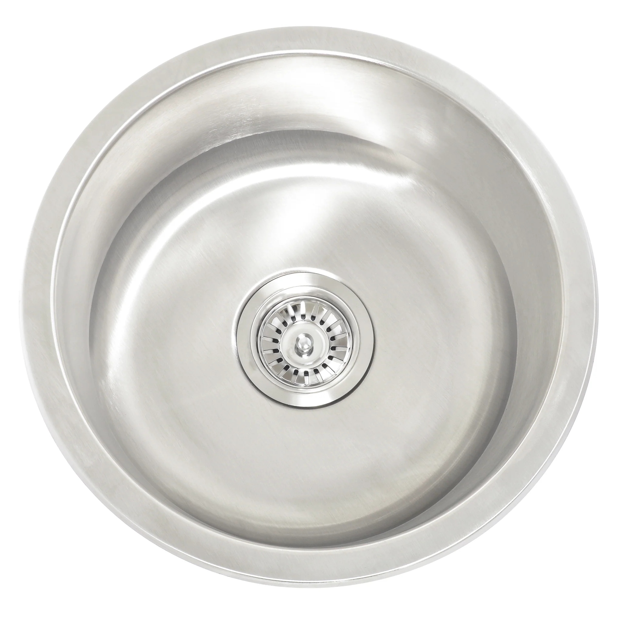 Radii Round 410mm x 180mm Stainless Steel Sink | Brushed Nickel Finish | - Image 3