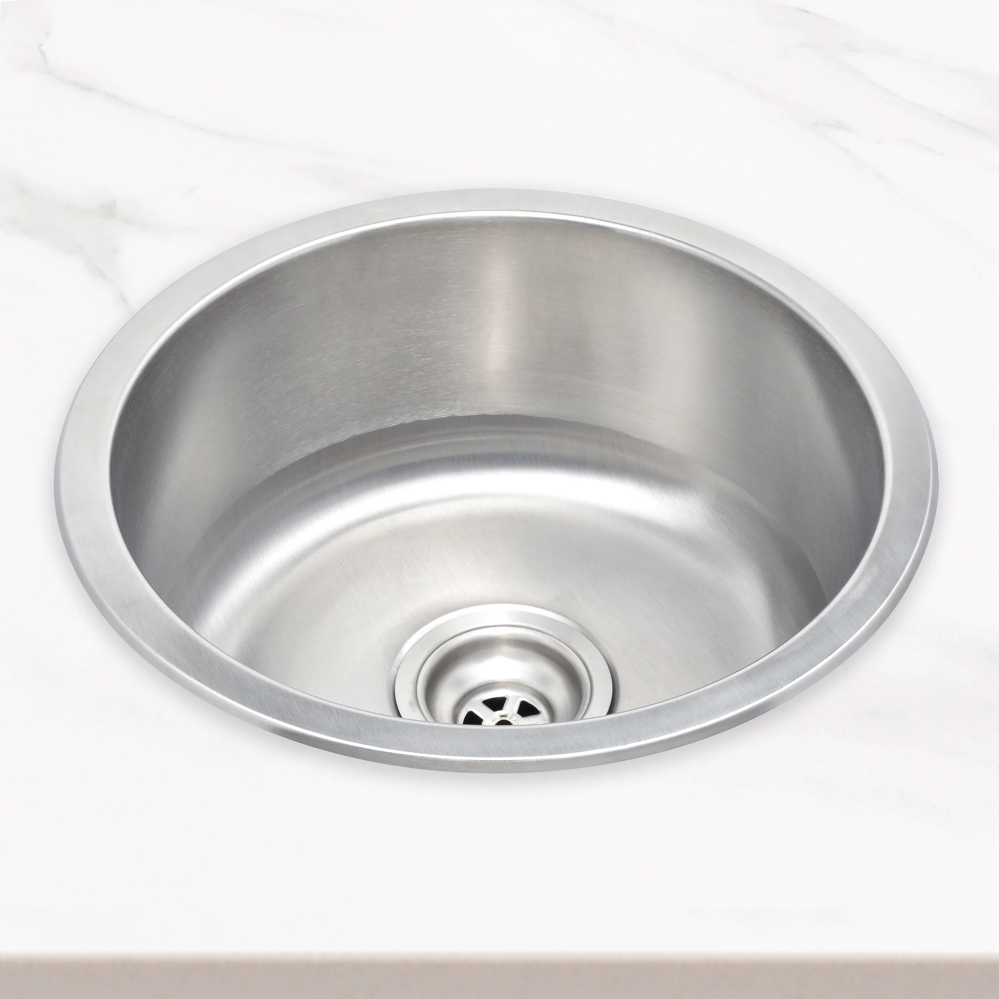 Radii Round 410mm x 180mm Stainless Steel Sink | Brushed Nickel Finish | - Image 5