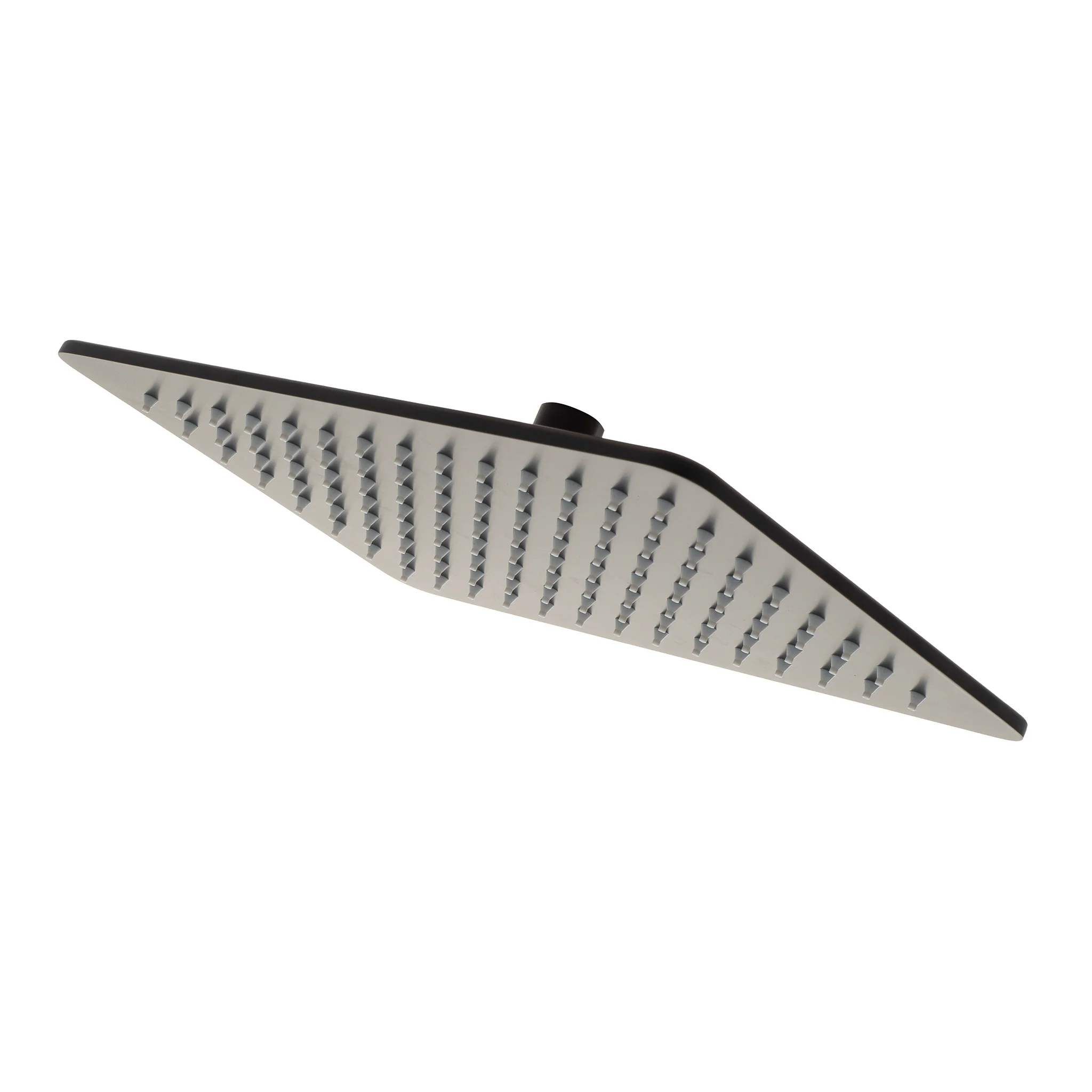 Rectangular 300mm x 200mm x 7mm Stainless Steel Rain Shower Head, Matte Black