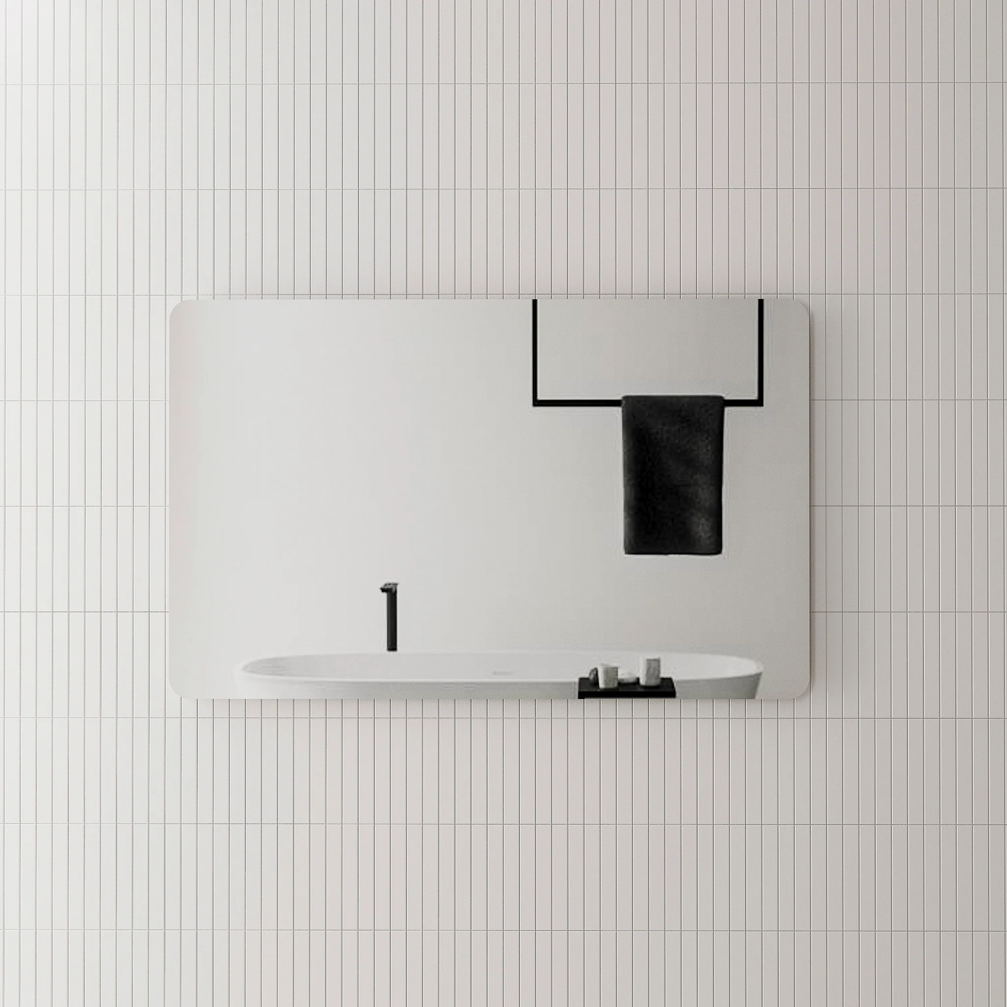 Retti Rectangular 1200mm x 750mm Frameless Mirror with Polished Edge and Rounded Corners