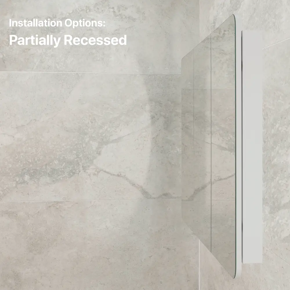 Retti Rectangular 1200mm x 750mm Mirrored Shaving Cabinet, Matte White - Image 7