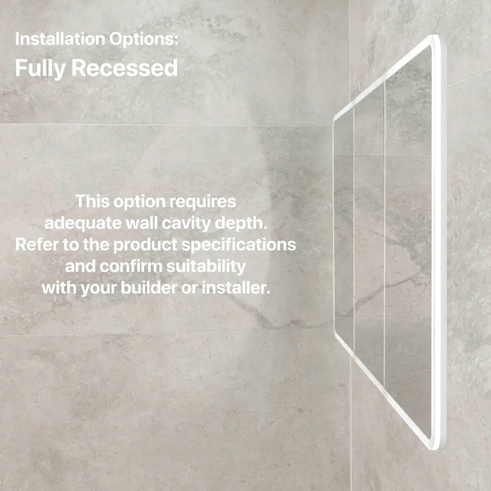 Retti Rectangular 1500mm x 750mm Frontlit LED Mirrored Shaving Cabinet, Matte White - Image 14