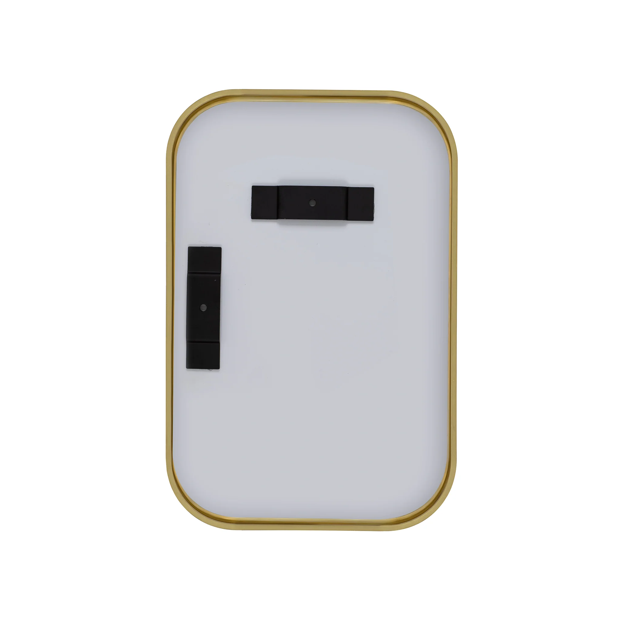 Retti Rectangular 220mm x 330mm Desk Mirror with Brushed Brass (Gold) Frame - Image 4