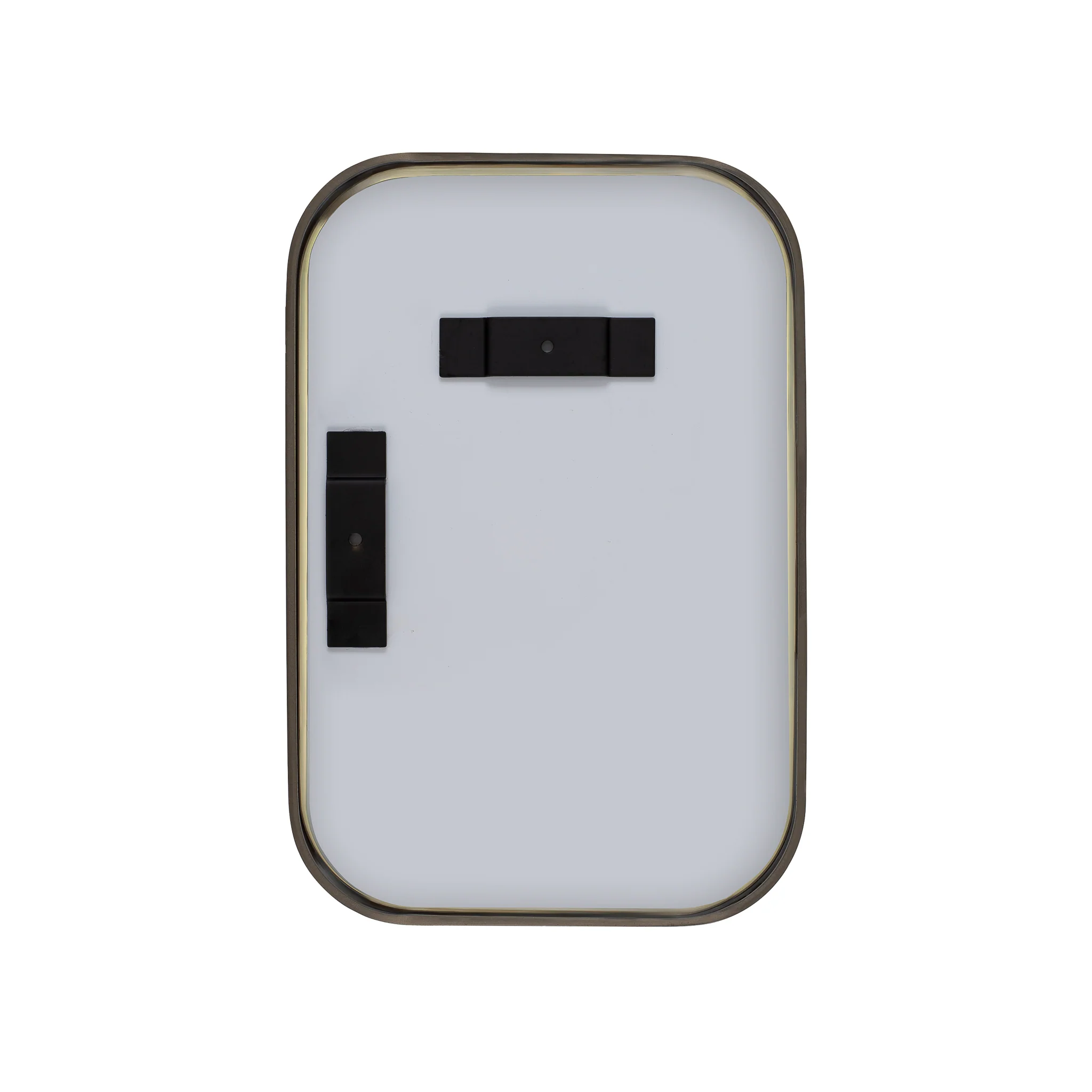 Retti Rectangular 220mm x 330mm Desk Mirror with Brushed Gunmetal Frame - Image 4