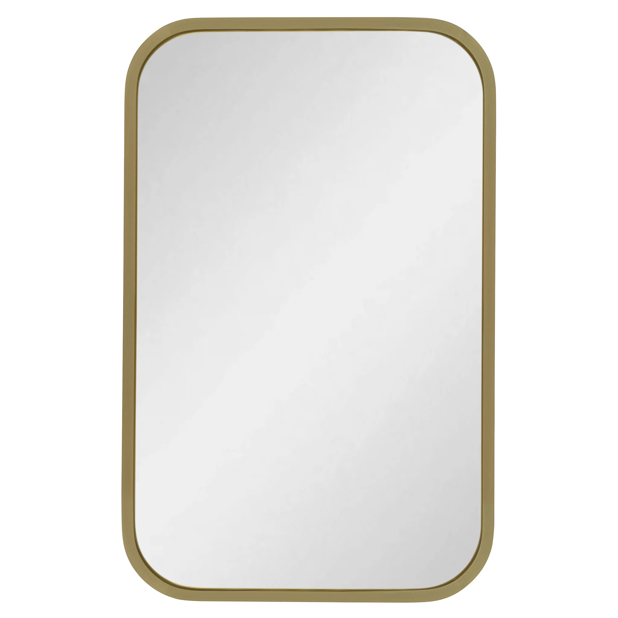 Retti Rectangular 280mm x 440mm Desk Mirror with Brushed Brass (Gold) Frame - Image 3