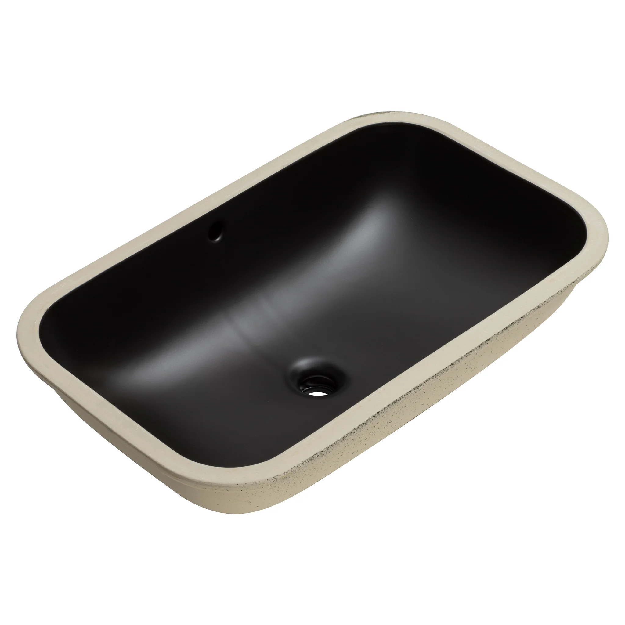 Retti Rectangular 695mm x 420mm Under-Counter Basin with Overflow, Matte Black - Image 6