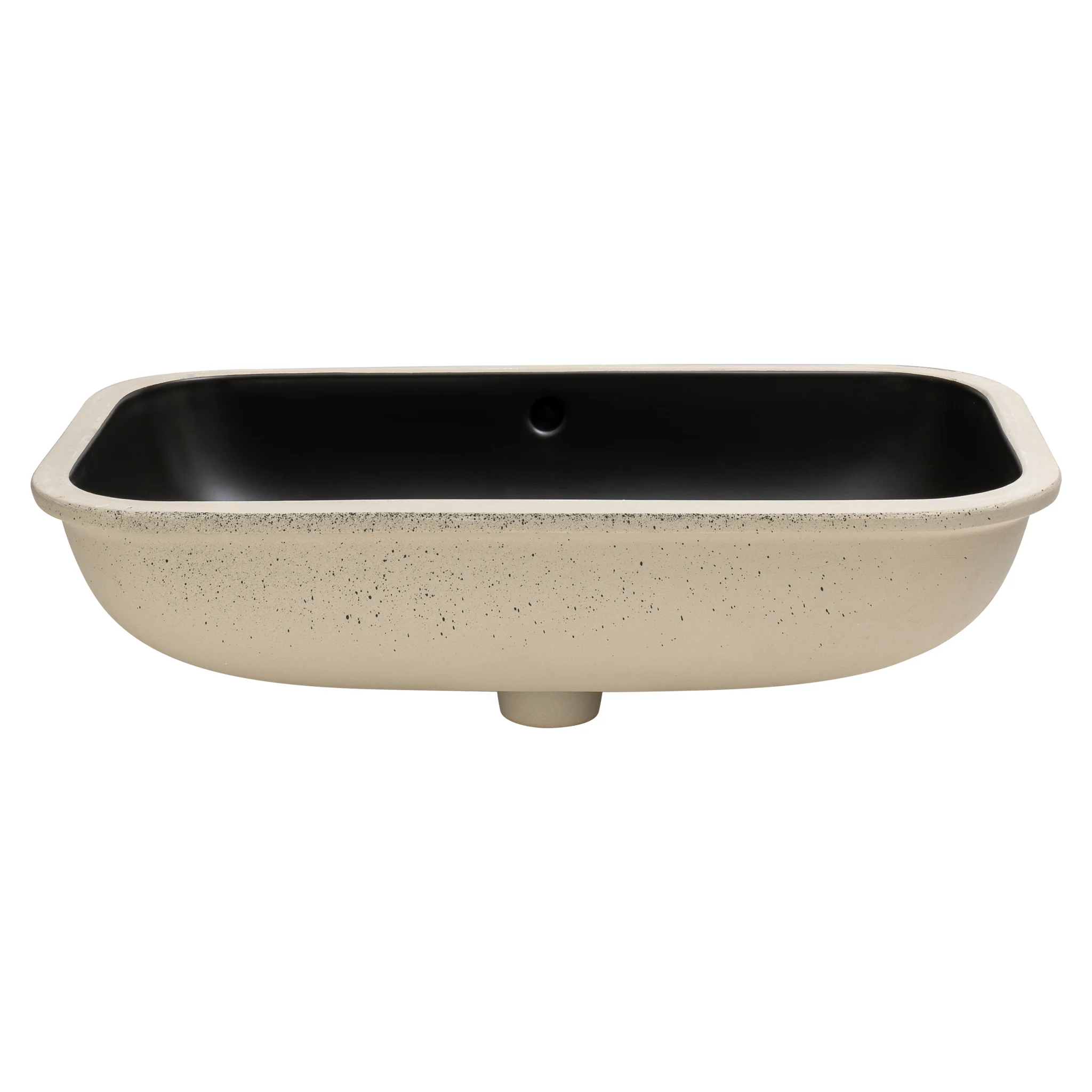 Retti Rectangular 695mm x 420mm Under-Counter Basin with Overflow, Matte Black - Image 7