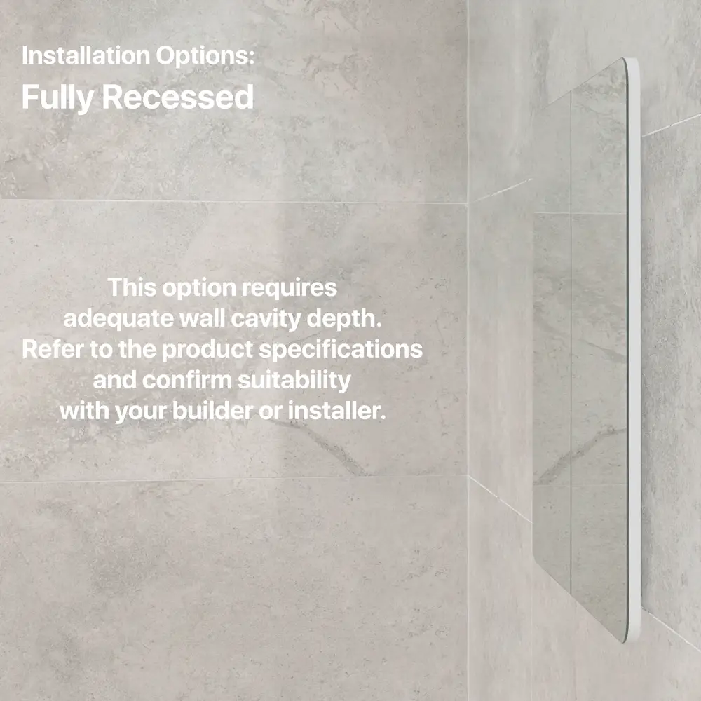 Retti Rectangular 900mm x 750mm Mirrored Shaving Cabinet, Matte White - Image 12