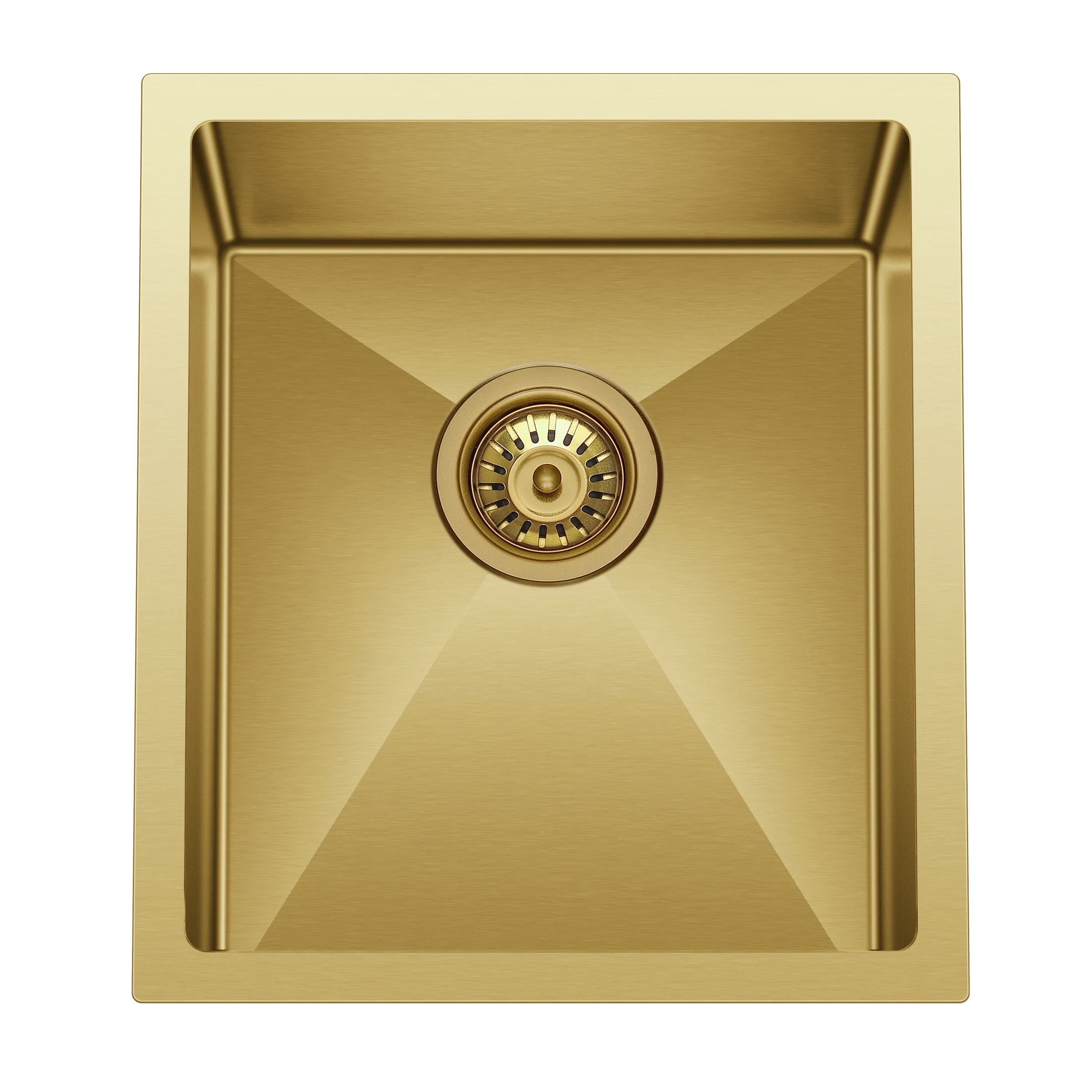 Retto 390mm x 450mm x 230mm Stainless Steel Sink | Brushed Brass (gold) | - Image 3
