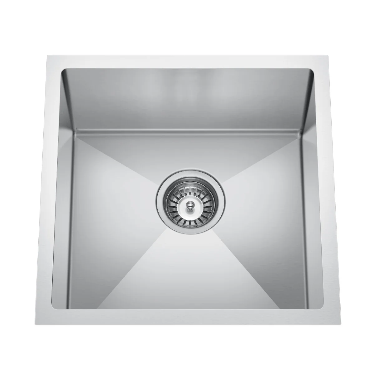 Retto 450mm x 450mm x 230mm Stainless Steel Sink | Brushed Nickel | - Image 3