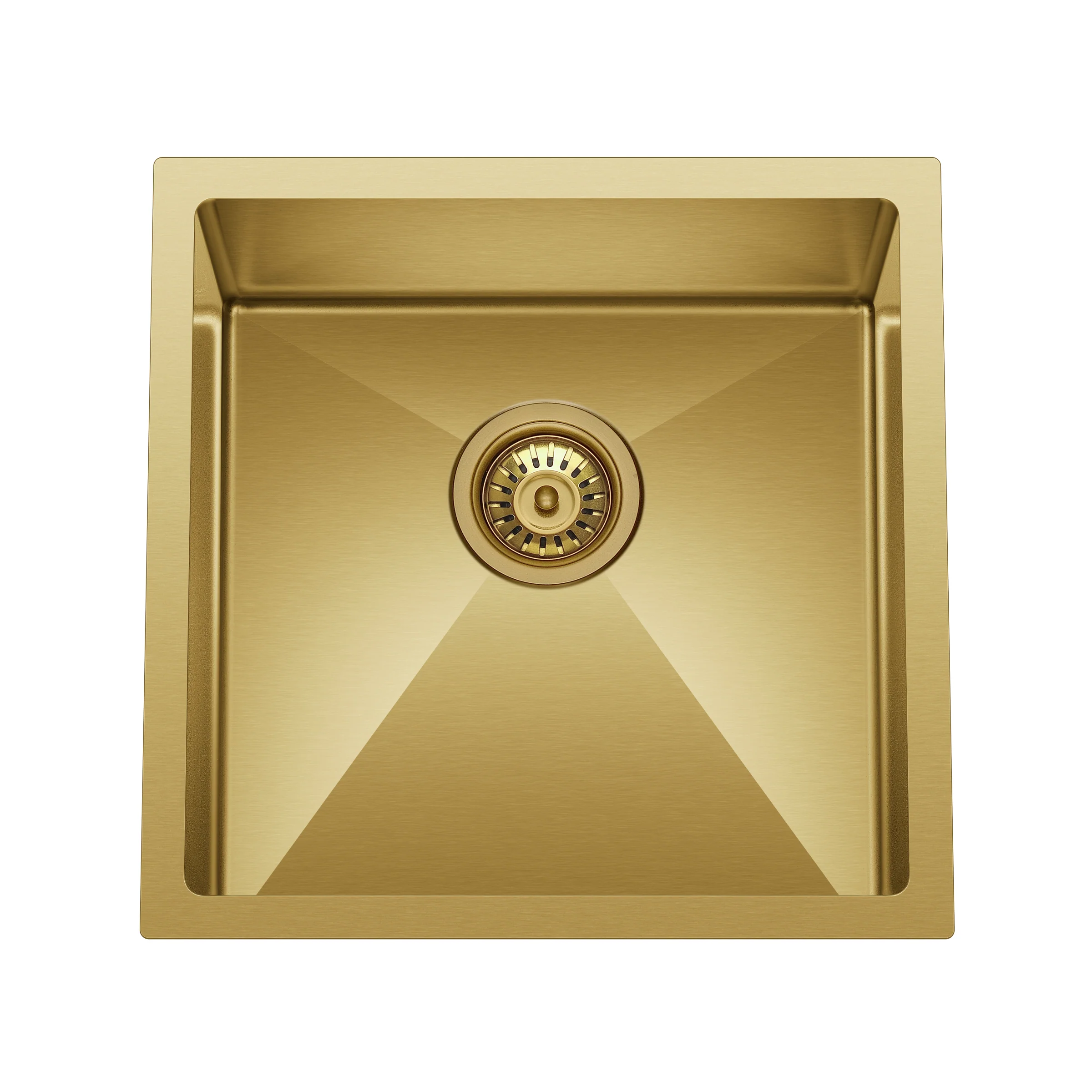 Retto 450mm x 450mm x 230mm Stainless Steel Sink | Brushed Brass (gold) | - Image 3