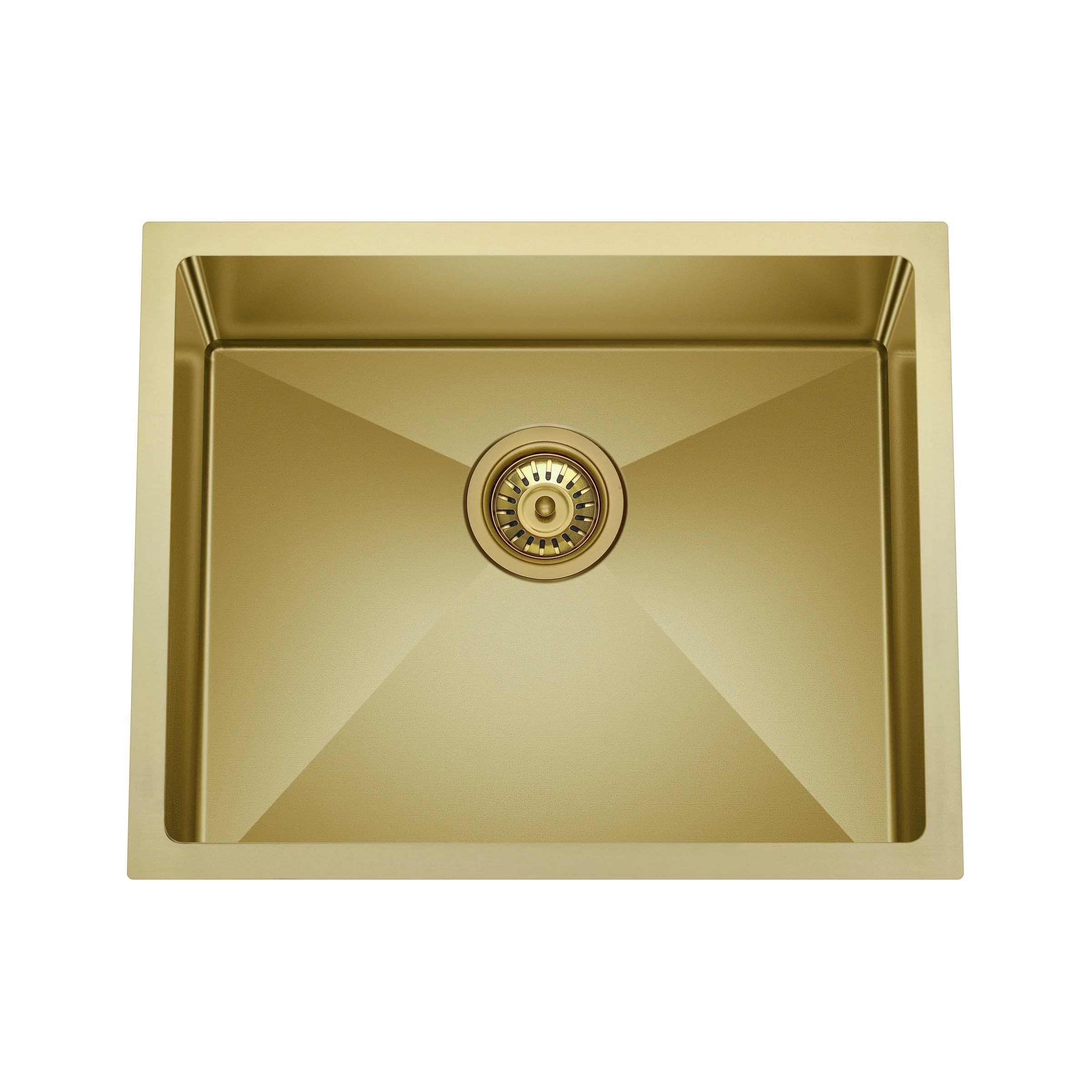 Retto 550mm x 450mm x 230mm Stainless Steel Sink | Brushed Brass (gold) | - Image 3