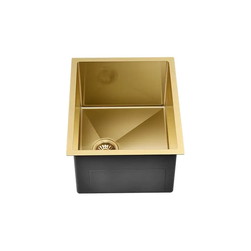 Retto 550mm x 450mm x 300mm Extra Height Stainless Steel Sink | Brushed Brass (gold) | - Image 3