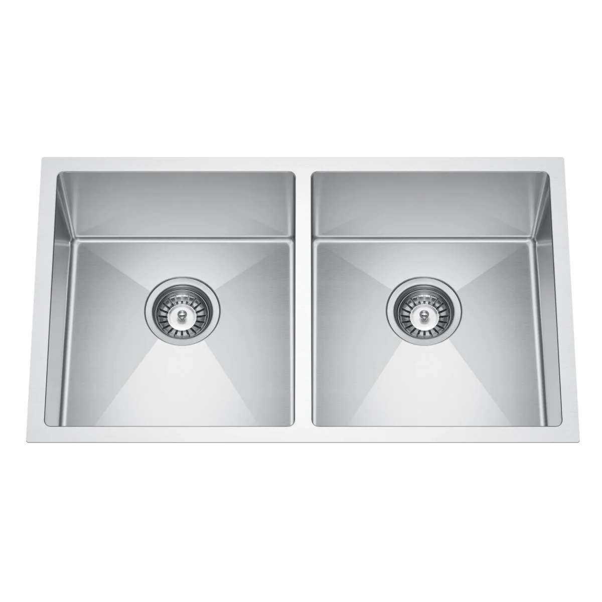 Retto 770mm x 450mm x 230mm Stainless Steel Double Sink | Brushed Nickel | - Image 3