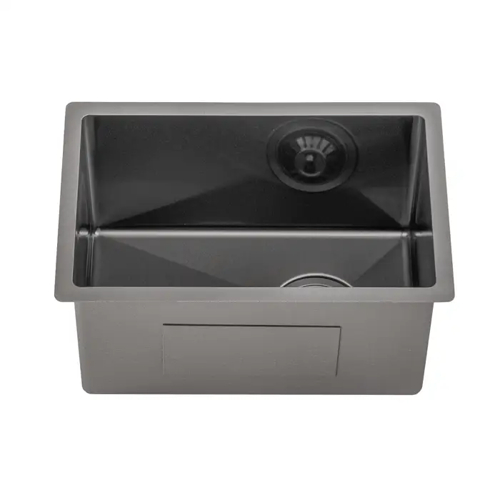Retto II 290mm x 440mm x 230mm Small Stainless Steel Sink, Brushed Gunmetal Black - Image 3