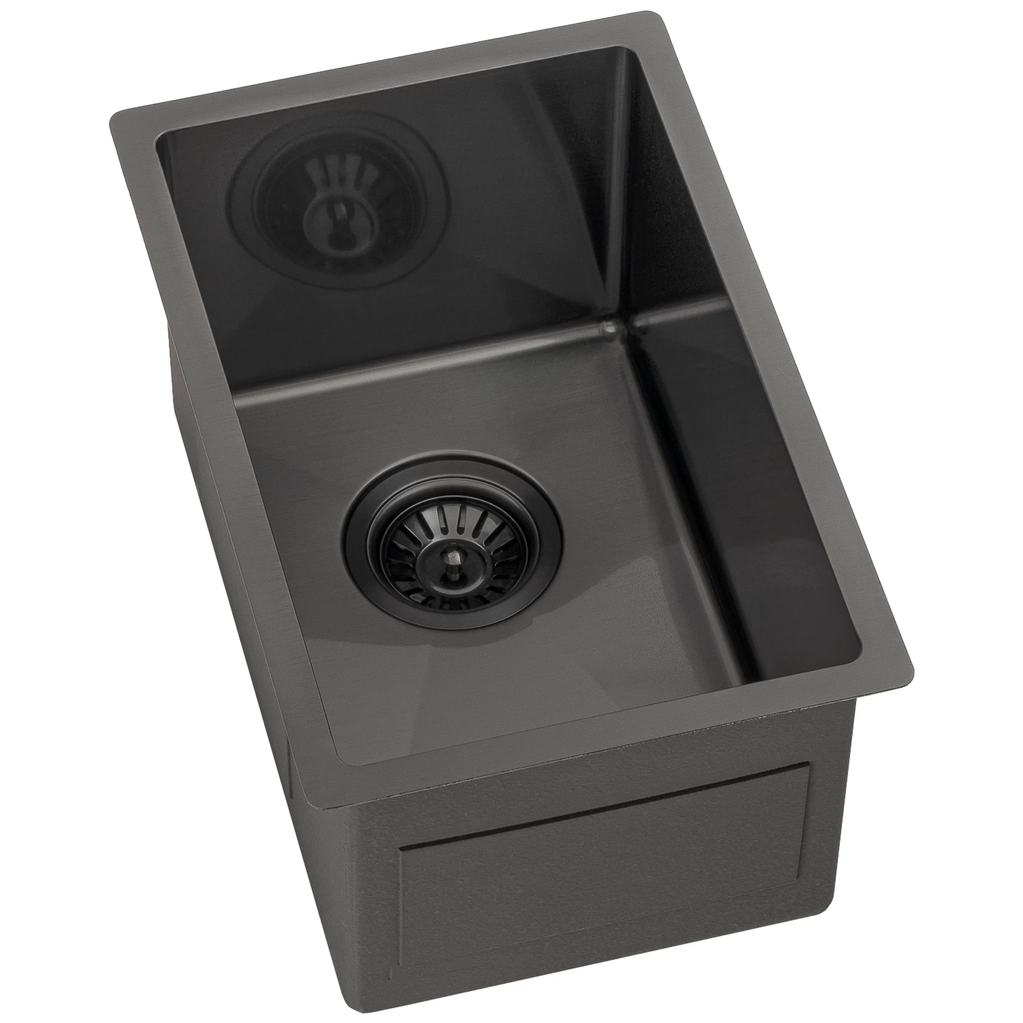 Retto II 290mm x 440mm x 230mm Small Stainless Steel Sink, Brushed Gunmetal Black - Image 4