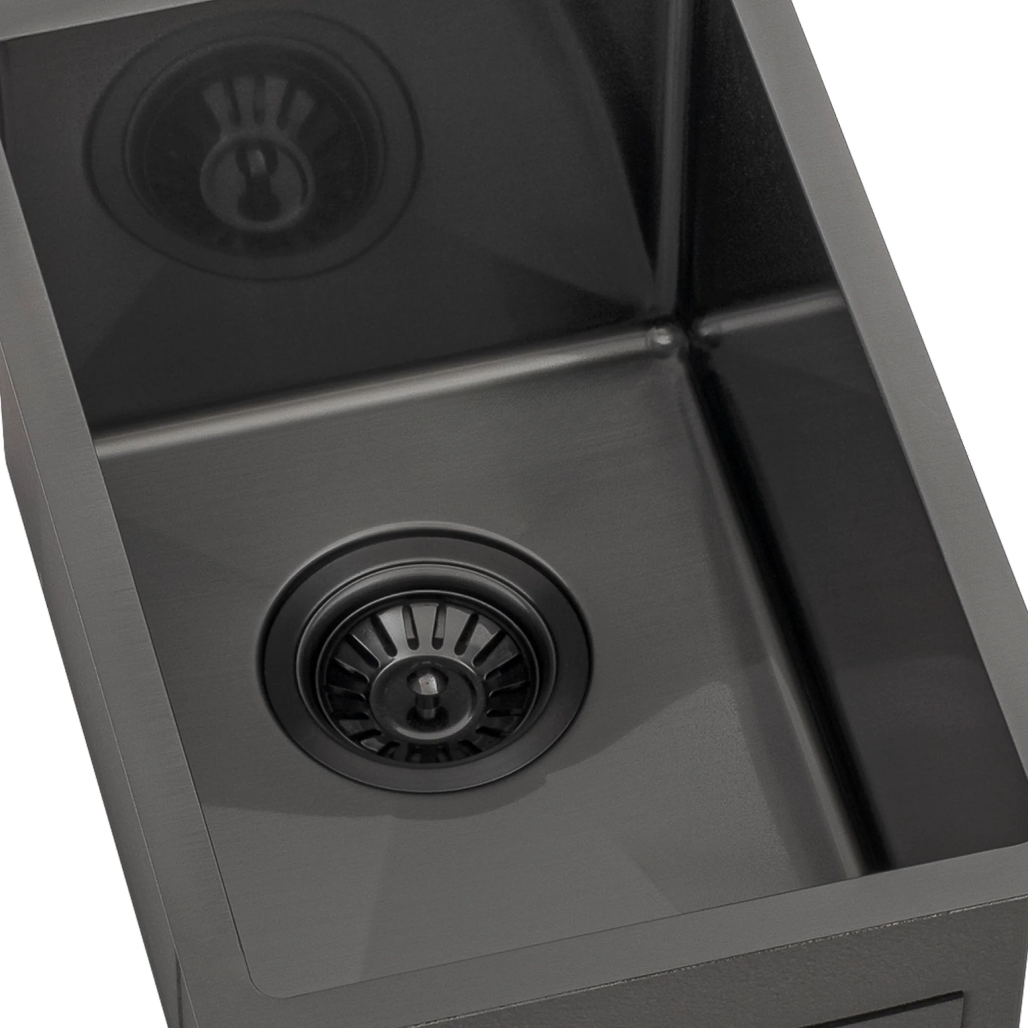 Retto II 290mm x 440mm x 230mm Small Stainless Steel Sink, Brushed Gunmetal Black - Image 6