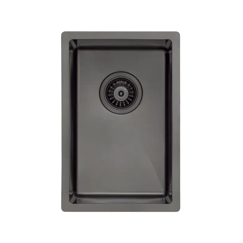 Retto II 290mm x 440mm x 230mm Small Stainless Steel Sink, Brushed Gunmetal Black - Image 7