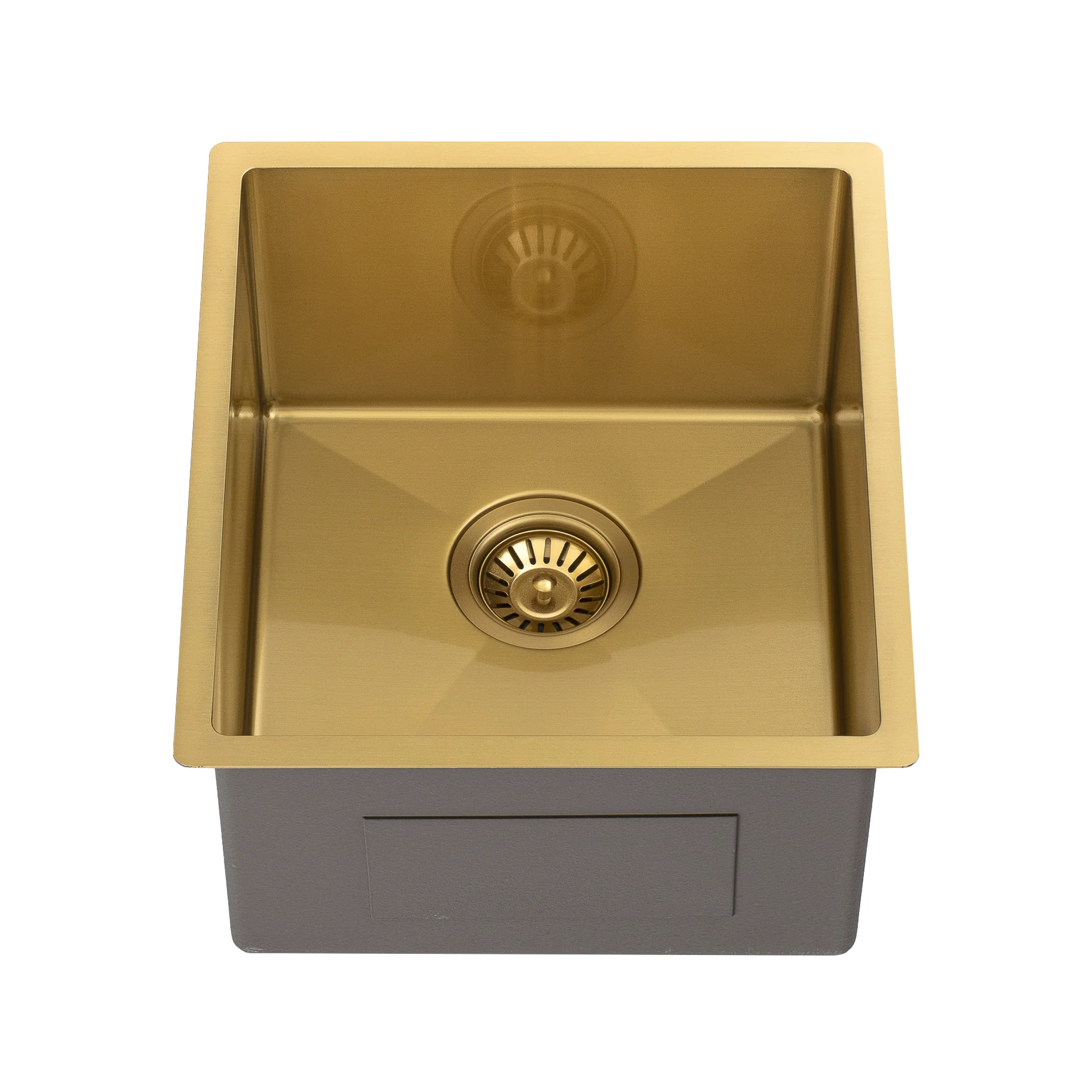 Retto II 390mm x 440mm x 230mm Stainless Steel Sink, Brushed Brass Gold - Image 5