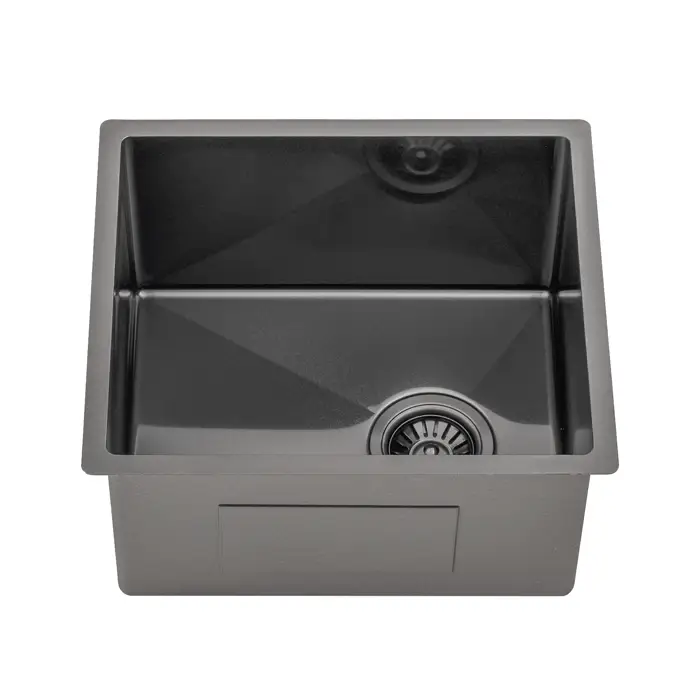 Retto II 390mm x 440mm x 230mm Stainless Steel Sink, Brushed Gunmetal Black - Image 3