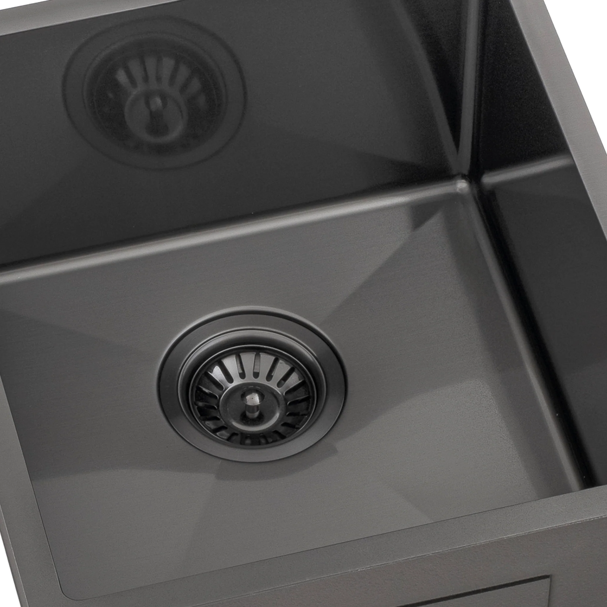Retto II 390mm x 440mm x 230mm Stainless Steel Sink, Brushed Gunmetal Black - Image 6
